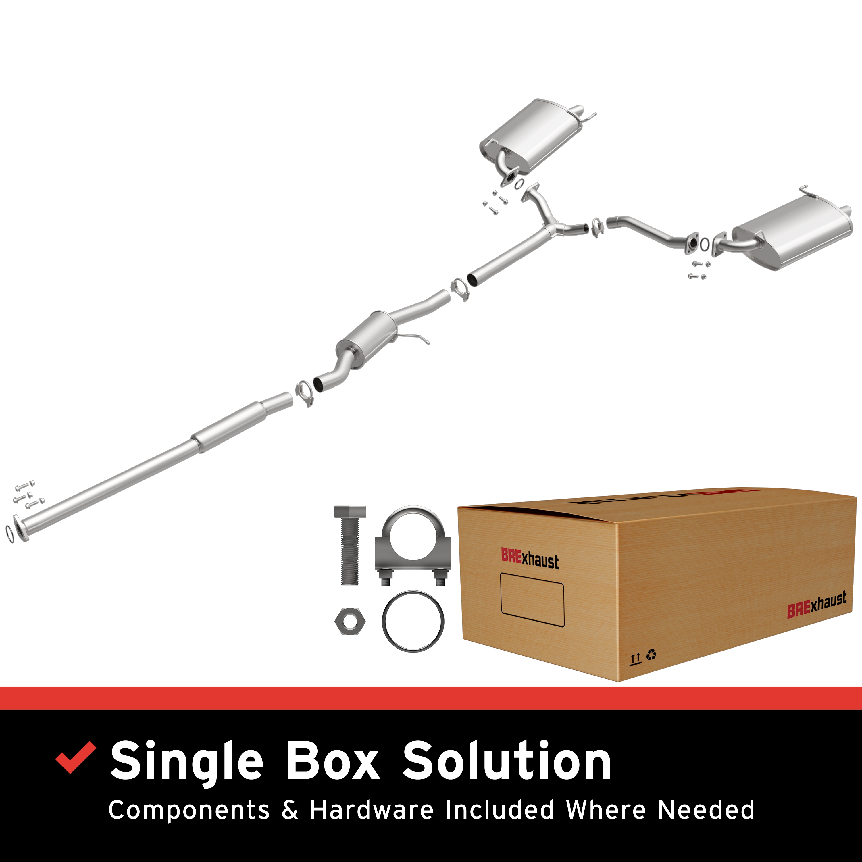 AM Direct Fit Exhaust System SKU BO1060323 OEM 18030S84A11-18035S87A00-18030S