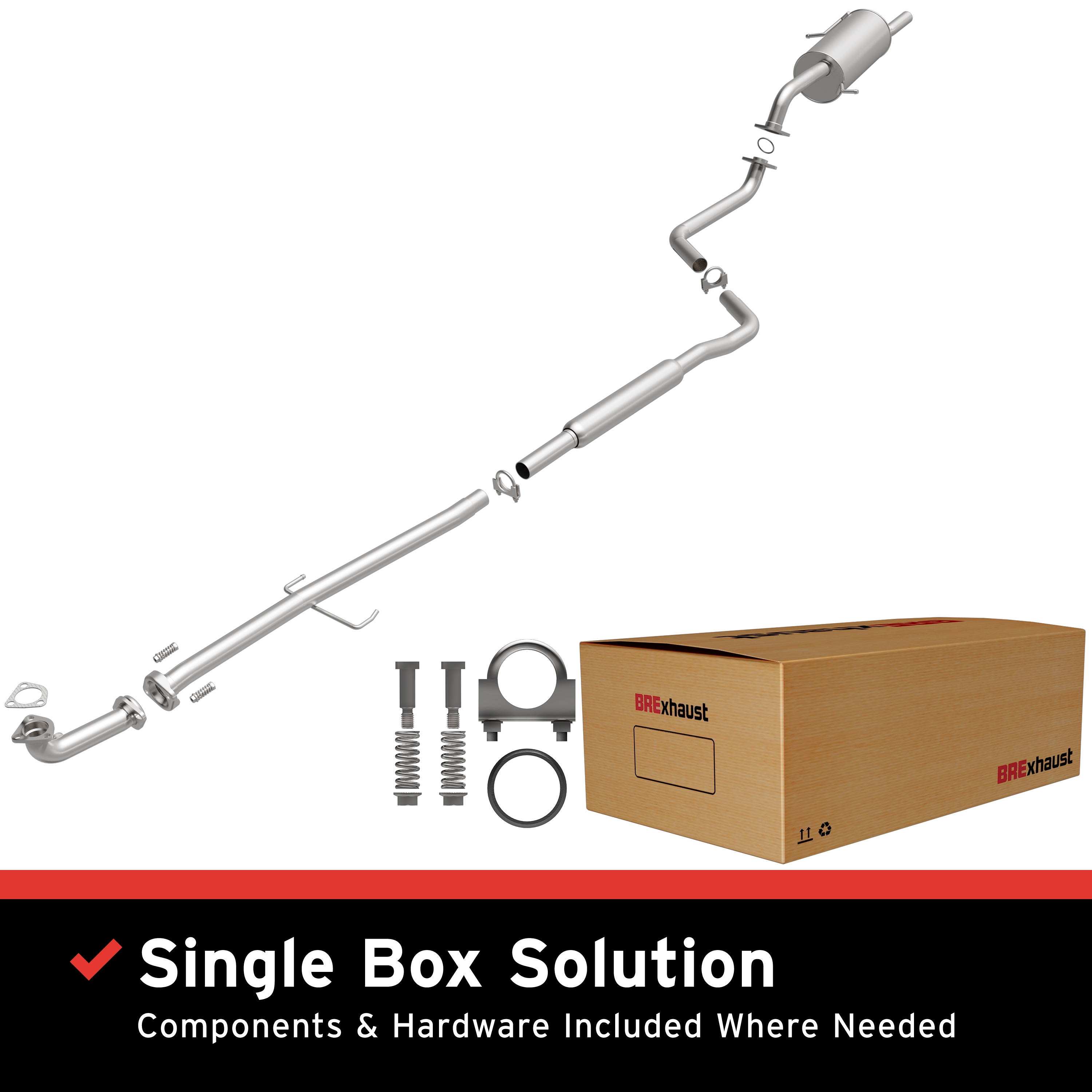 AM Exhaust Kit 99-00 Mazda Protege 1.8L SKU BO1060325 OEM ZM0140500 FP3040500A FP3040100