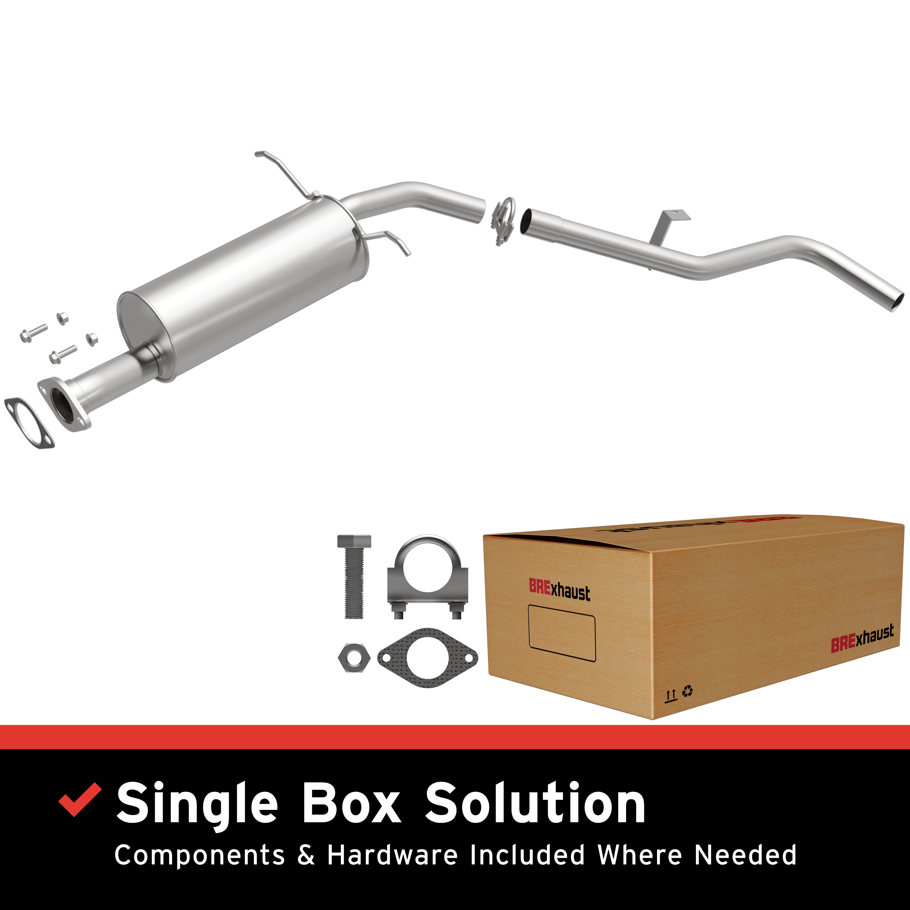 AM Exhaust Kit 90-96 Nissan D21-2.4L SKU BO1060349 OEM 2010086G80-2003086G20-2010086G
