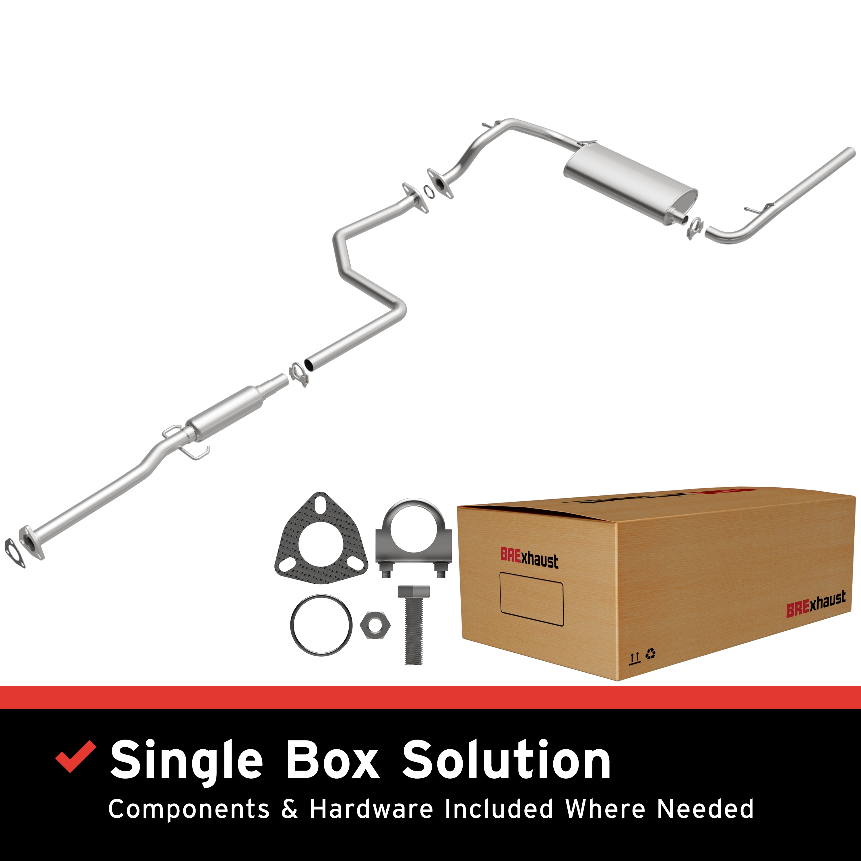 AM Exhaust Kit 90-91 Honda Civic SKU BO1060353 OEM 67240CD5020