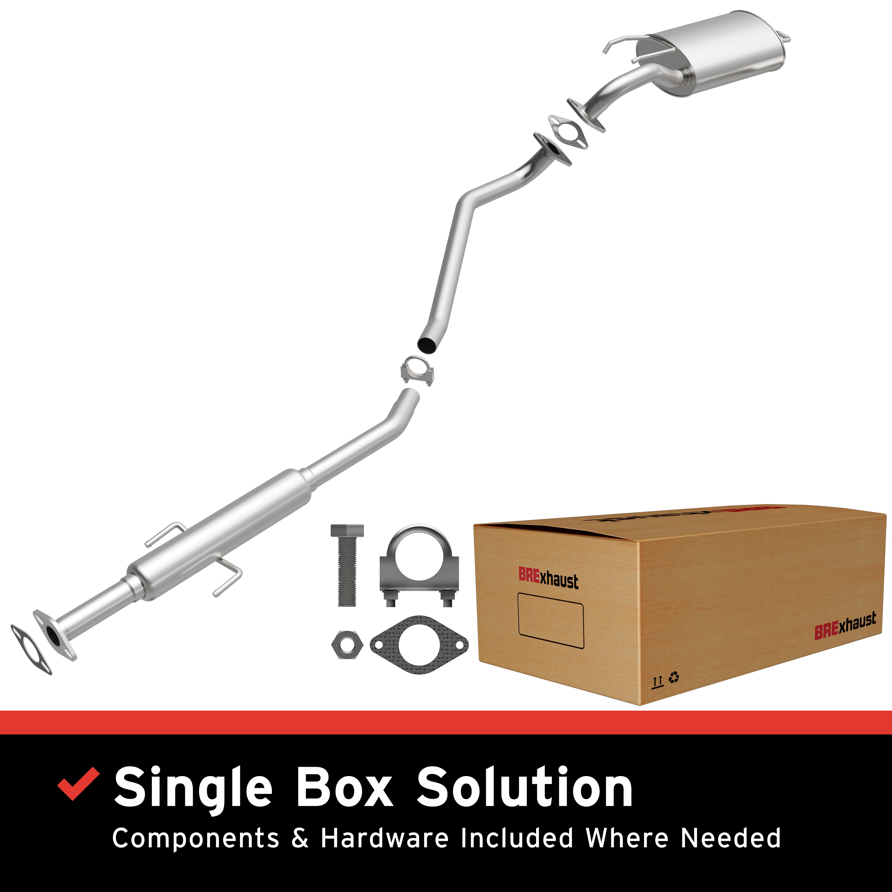 AM Exhaust Kit 01-06 Hyundai Elentra 2.0L SKU BO1060399 OEM 286502D260-287002D801-287002D8