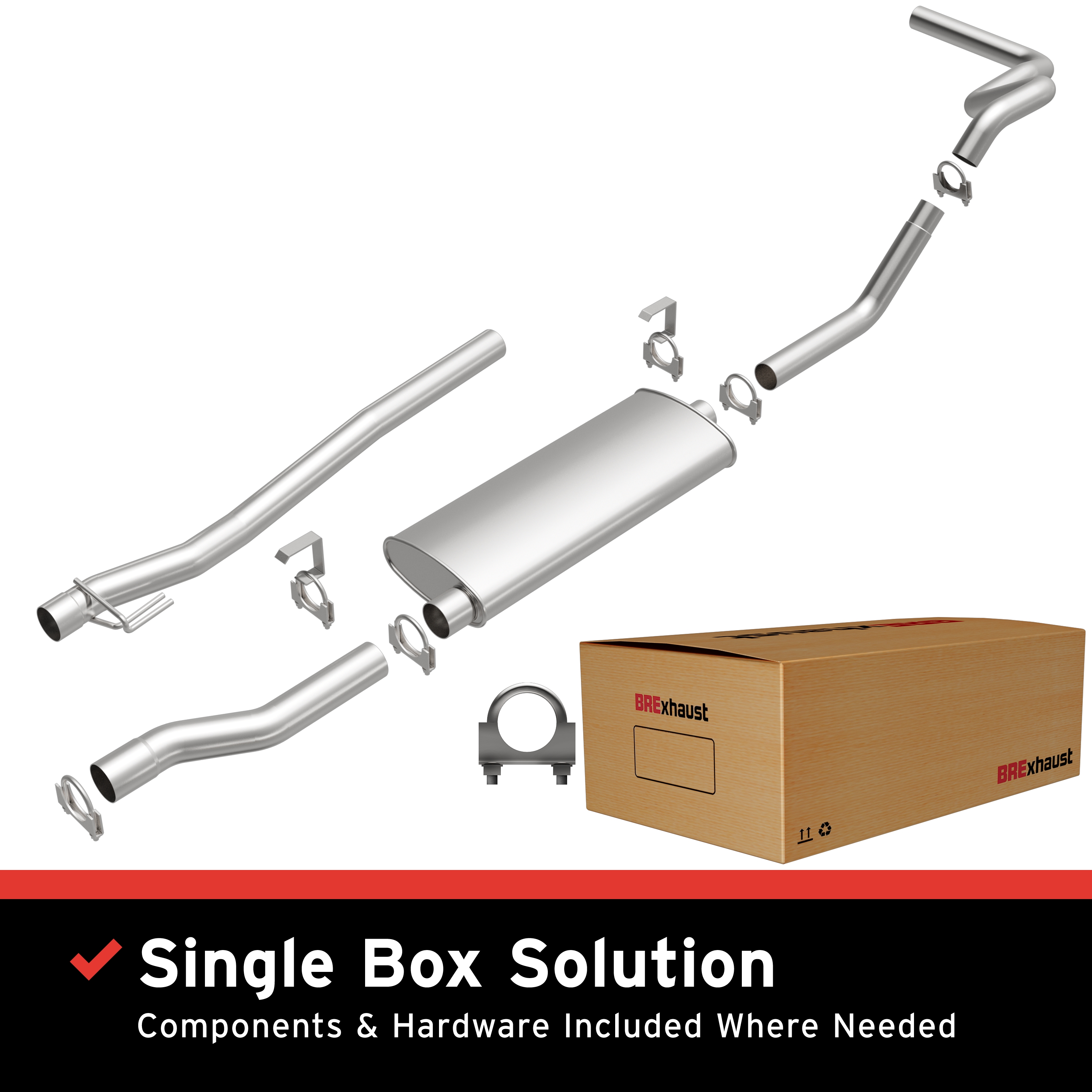 AM Exhaust Kit 88-93 Chevy C1500 K1500 C2500 K2500 SKU BO1060474 OEM 1554877-15576677-15576680