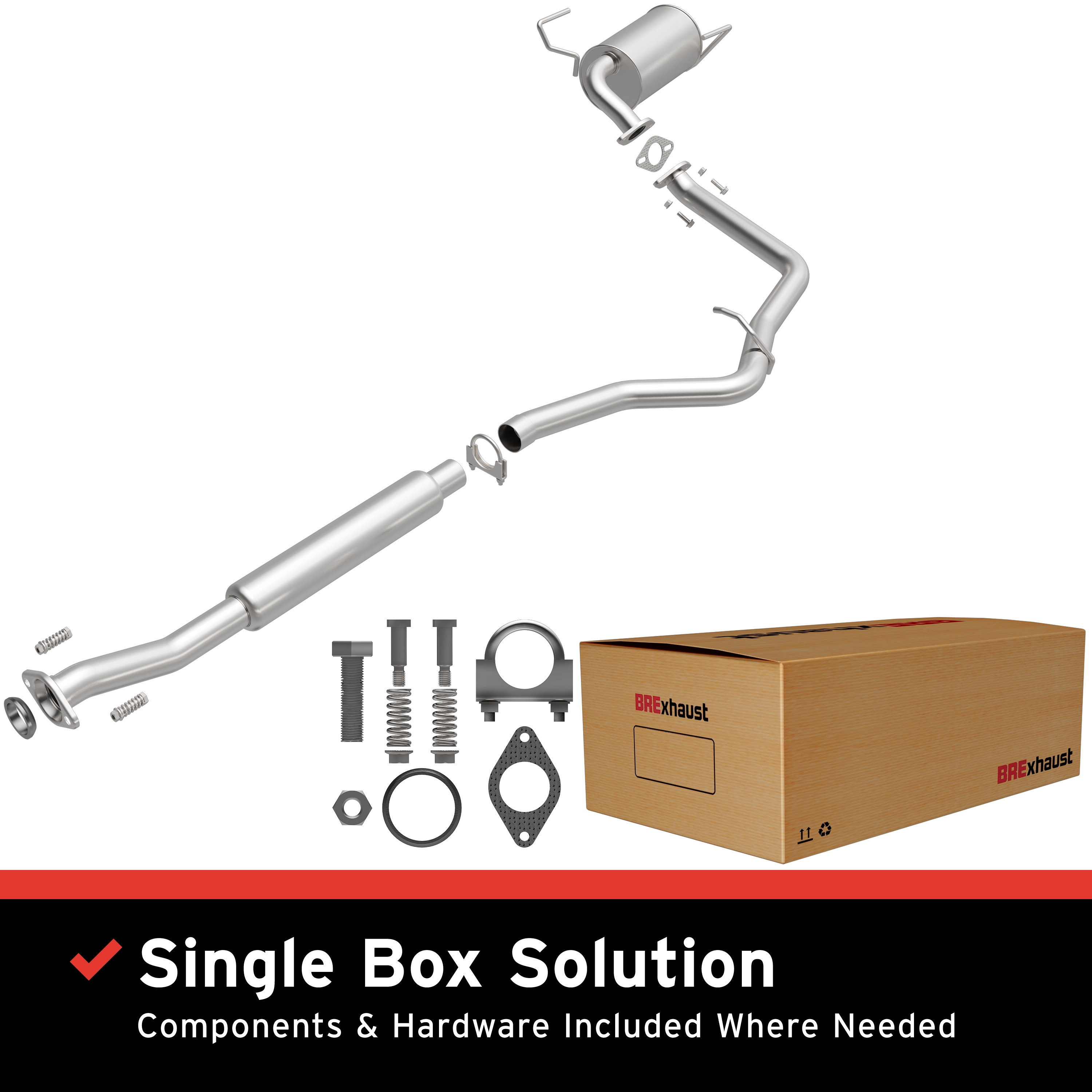 AM Exhaust Kit 12-16 Subaru Impreza 2.0L SKU BO1060558 OEM 44300FJ020-44300FJ021-44200FJ0