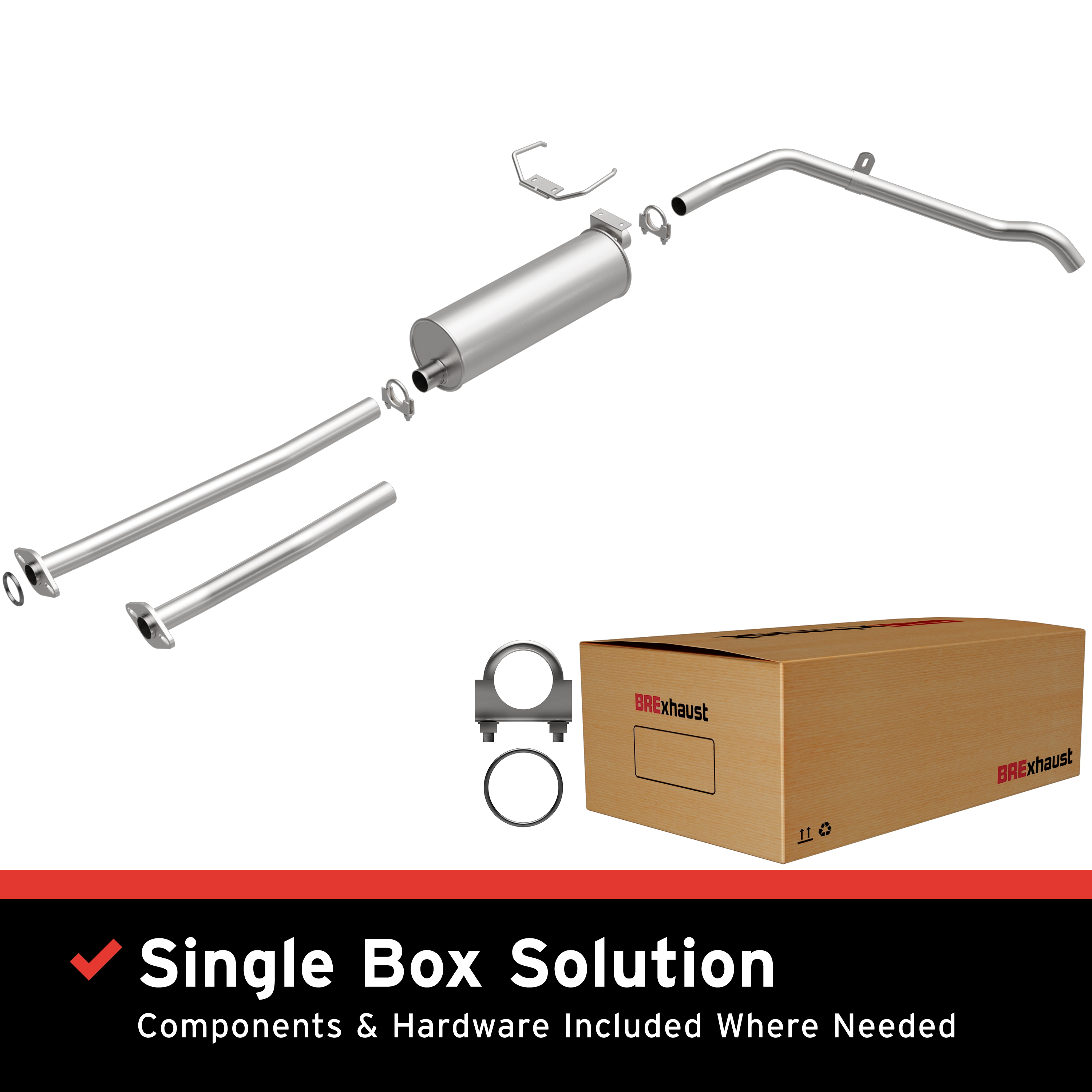 AM Exhaust Kit 86-88 Toyota Pickup 2.4L SKU BO1060674 OEM 17430YZZD1-17430YZZN4-17430YZZ