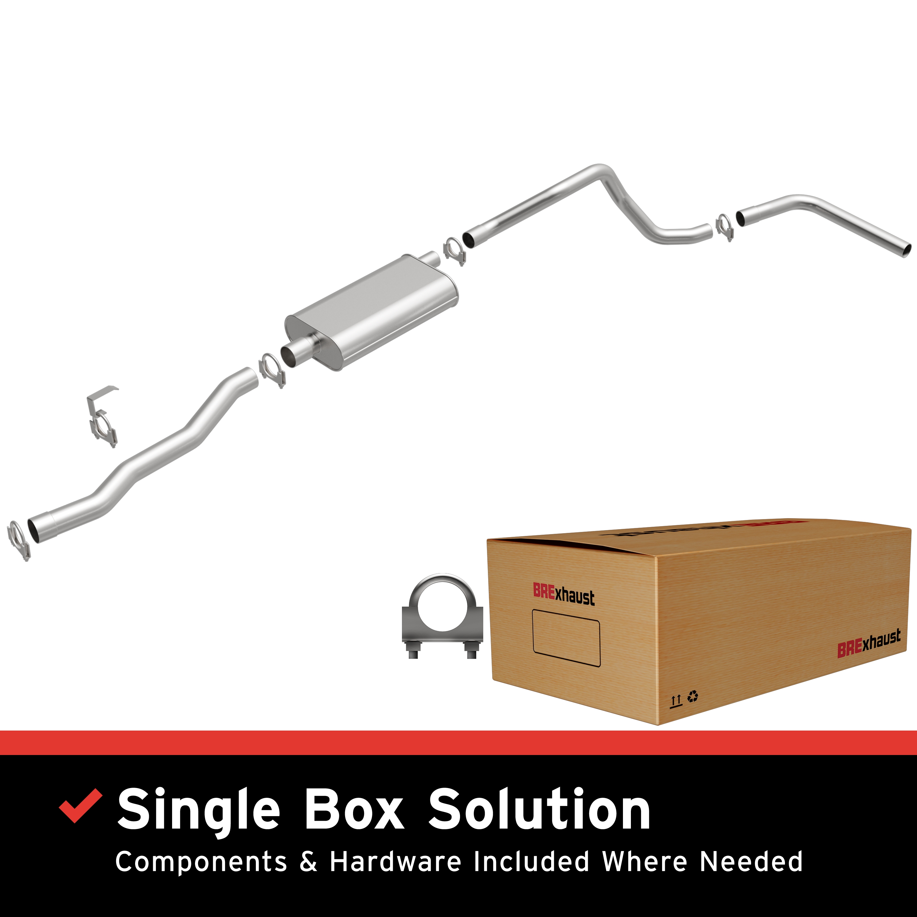 AM Exhaust Kit 80-87 C10 C1500 C1000 C20 R10 R1500 R20 R2500 SKU BO1060705 OEM 221344912