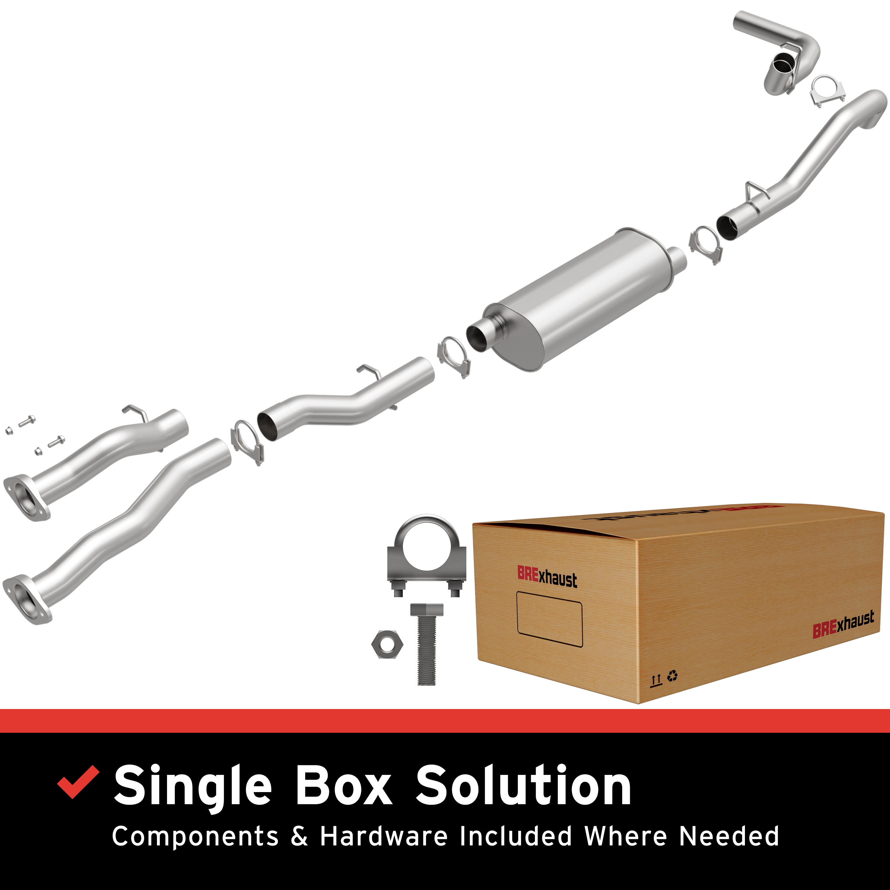 AM Exhaust Kit 94-95 C1500 C2500 K1500 K2500 SKU BO1060710 OEM 15659510-12471951-15973805-156