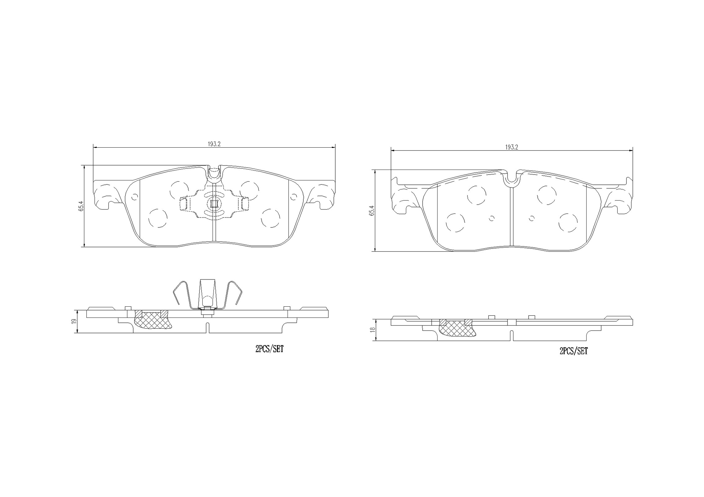 AM Brake Pad Set SKU BRP36035N OEM T4N9760