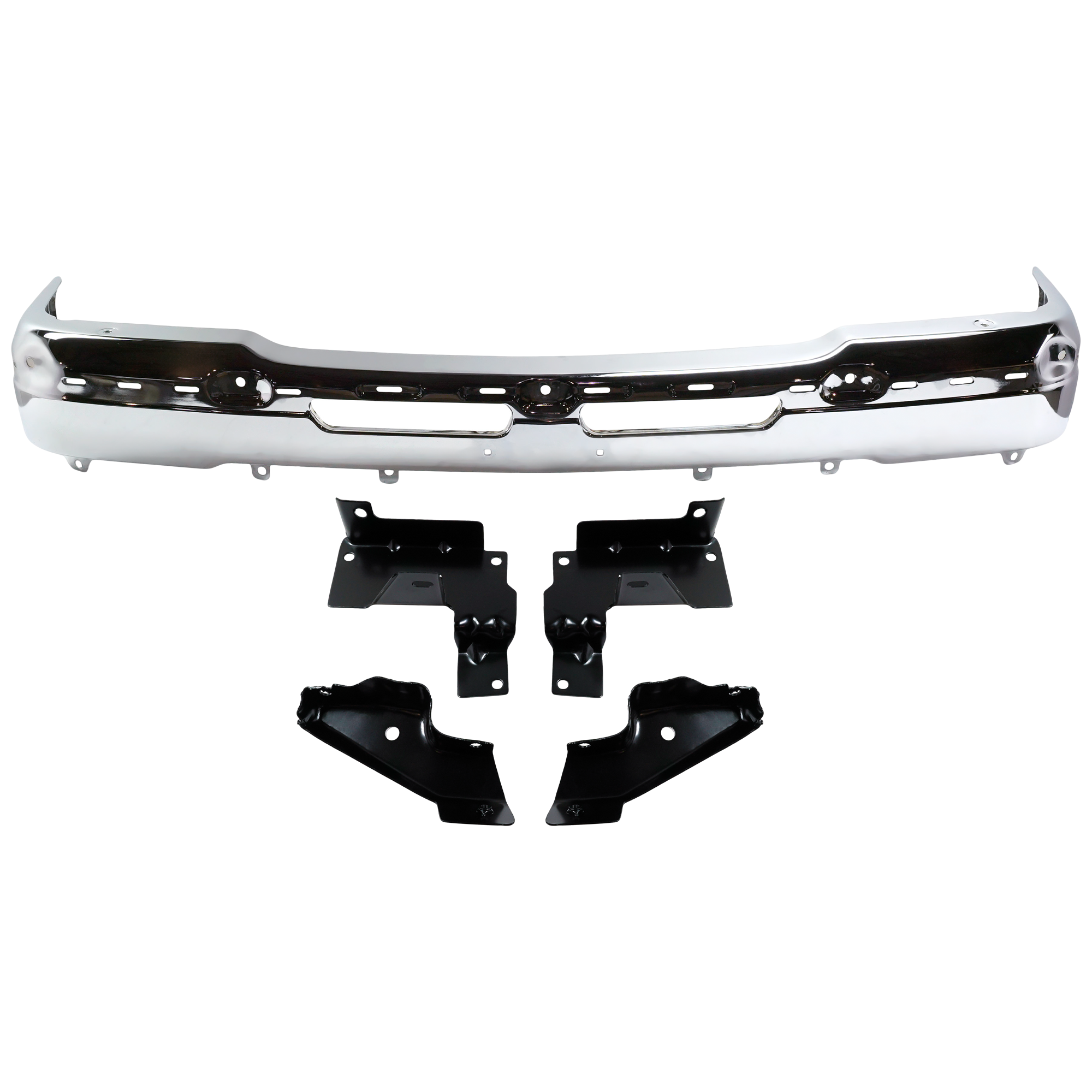 AM SILVERADO 1500-2500-03-06 AVALANCHE 02-06 FRONT BUMPER Face Bar Chrome Base LS LT Hybrid Models w Bracket Avalanche w o Body Cladding Includes 2007 Classic SKU C010904 Partslink GM1002822 GM1002842 OEM 19150310 PFM