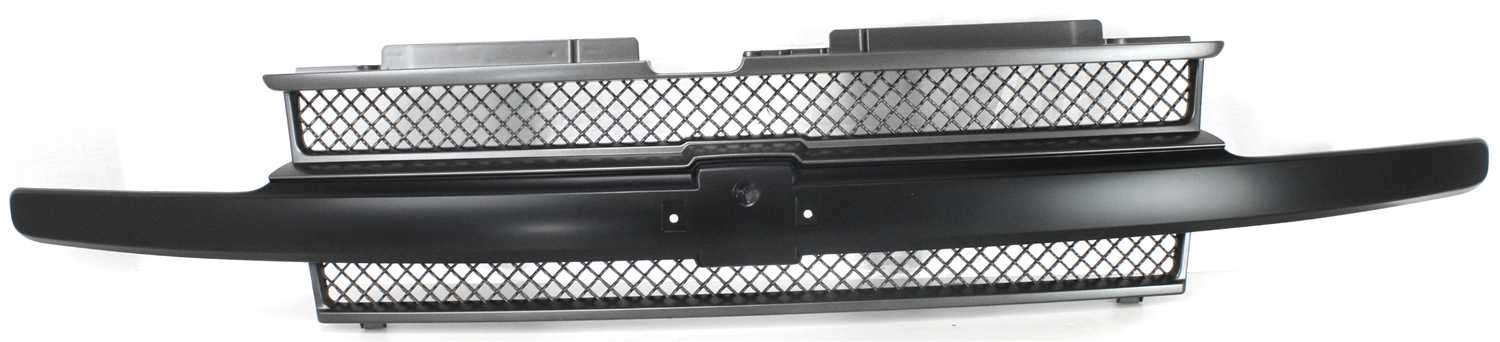 AM TRAILBLAZER 02-05 GRILLE Painted Black Shell and Insert w Black Center Bar w o Headlamp Washer Holes SKU C070101 Partslink GM1200470 OEM 10358121
