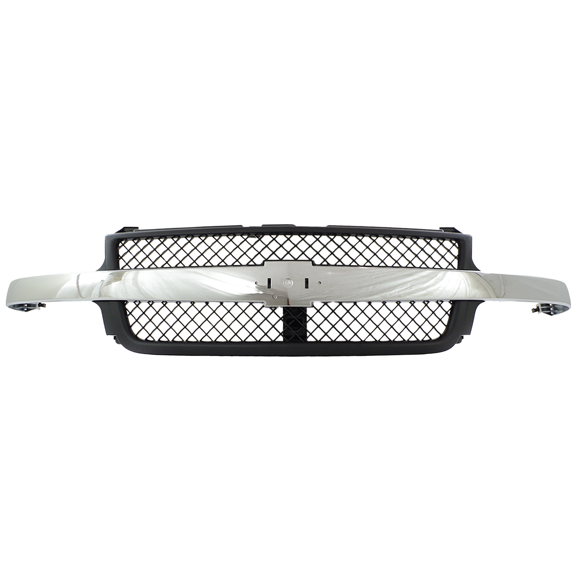 AM SILVERADO 2500 HD 3500-01-02 GRILLE Black Mesh w Chrome Center Bar SKU C070147 Partslink GM1200523 OEM 15088290