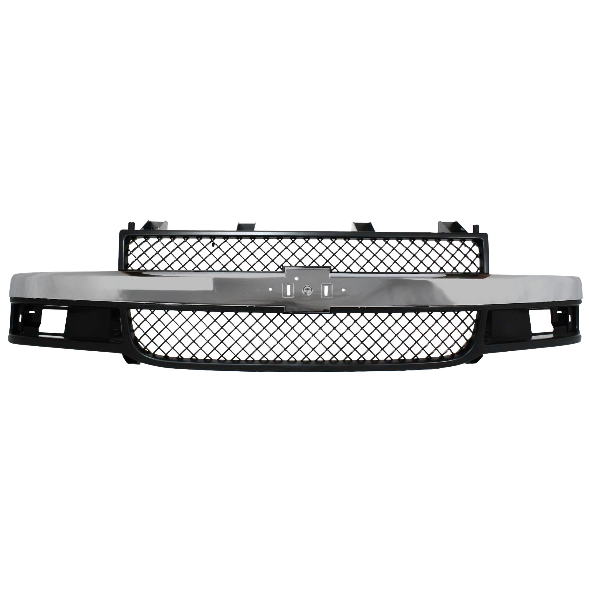 AM EXPRESS VAN 03-23 GRILLE Gray Shell and Insert w Chrome Center Bar w Composite Headlights SKU C070152 Partslink GM1200535 OEM 84689070
