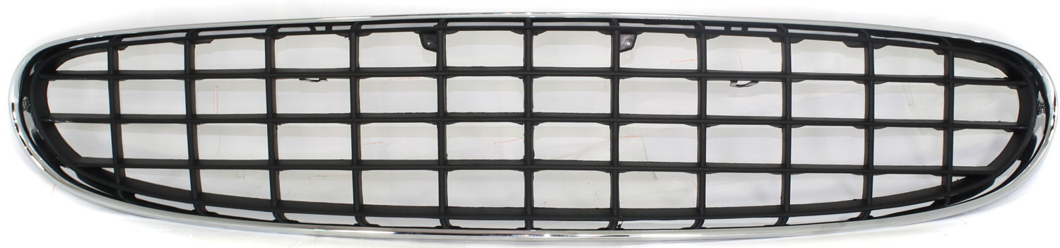 AM SEBRING 01-03 GRILLE Plastic Chrome Shell Painted Black Insert Sedan SKU C070173 Partslink CH1200264 OEM 4805384AC