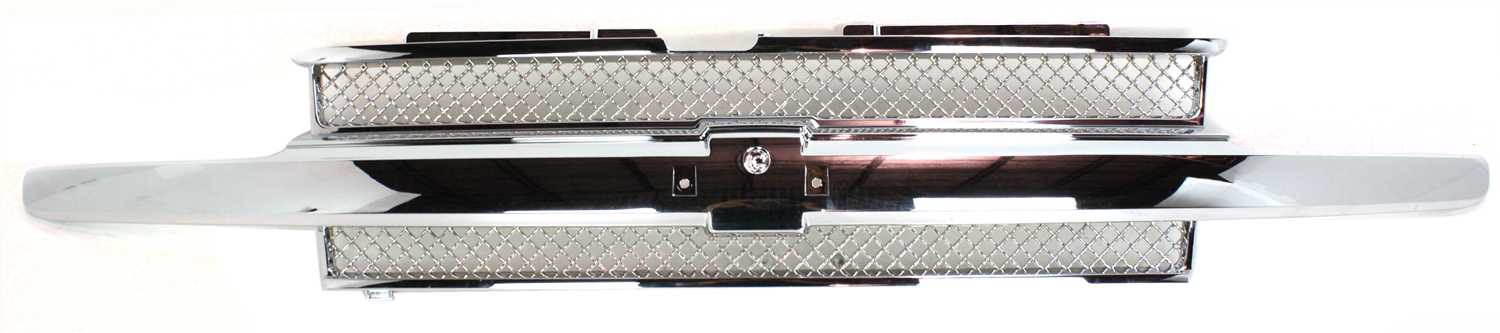 AM TRAILBLAZER 02-05 GRILLE Chrome Shell and Insert w Chrome Center Bar w o Headlamp Washer Holes SKU C070703C Partslink GM1200483 GM1200477 OEM 15149537
