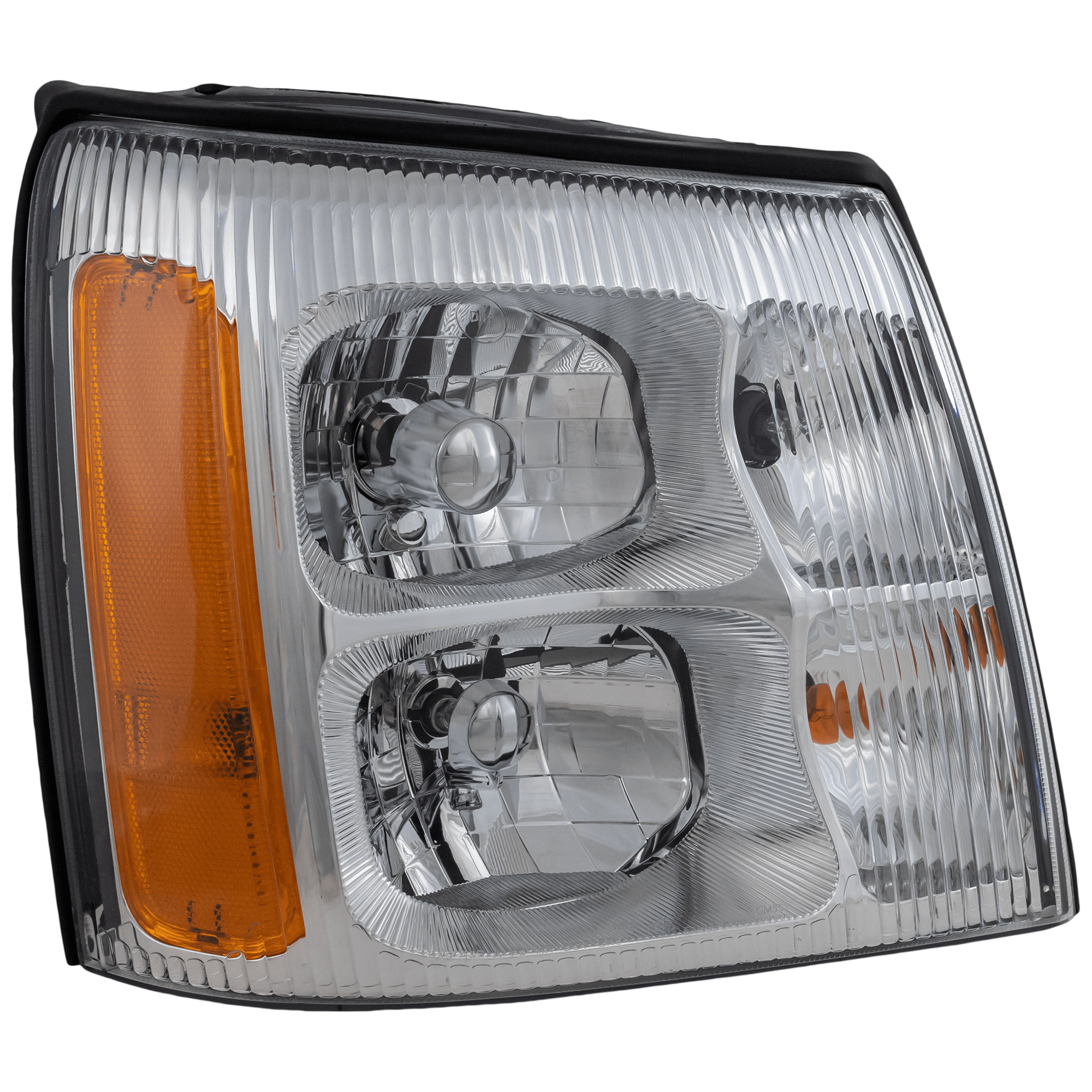AM ESCALADE 03-06 HEAD LAMP RH Lens and Housing HID Xenon w o HID Kit w Regular High Beam Corner Lamp Bulbs SKU C100151 Partslink GM2503236 OEM 19208223