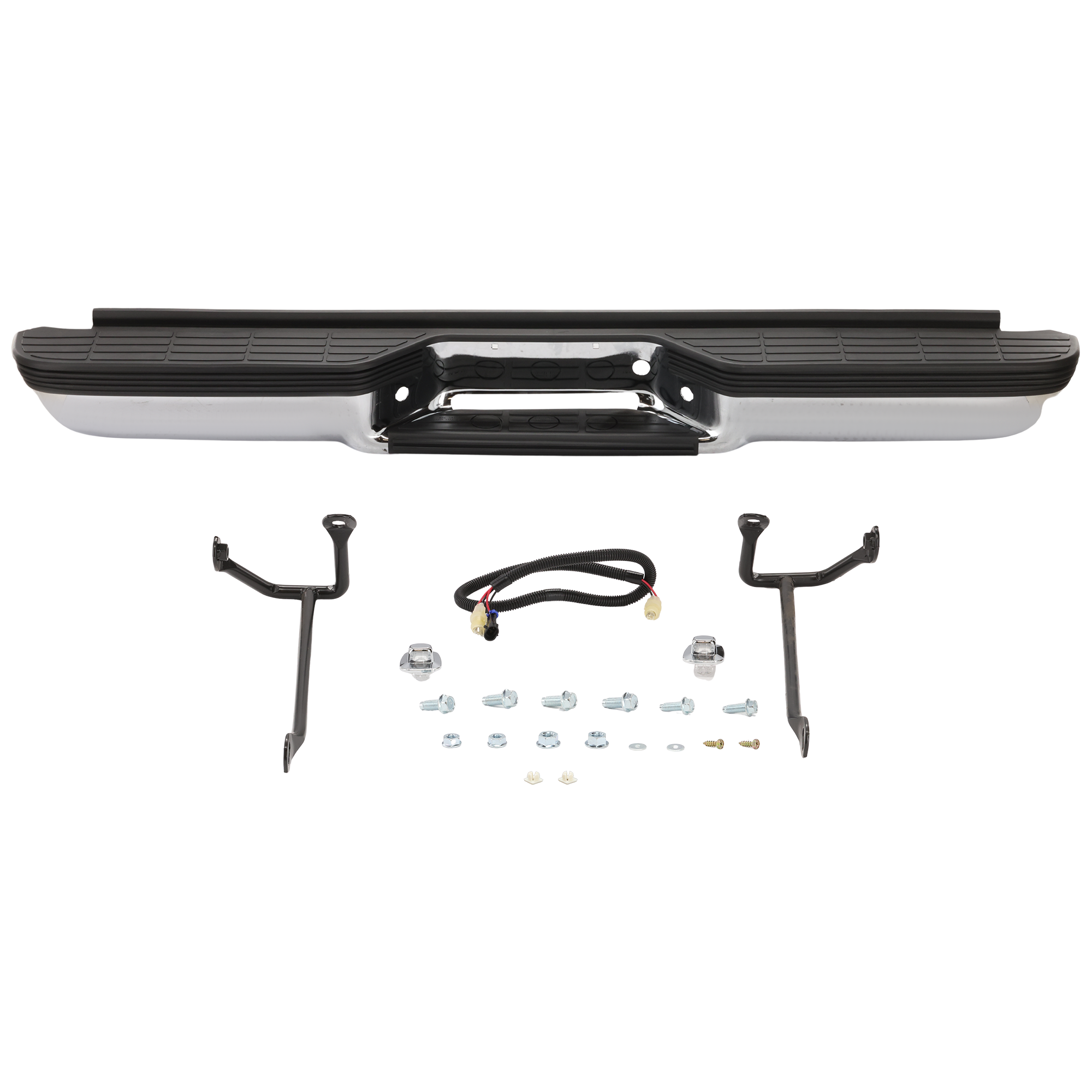 AM SUBURBAN TAHOE 92-99 STEP BUMPER FACE BAR AND PAD w Pad Provision w o Mounting Bracket Chrome SKU C760711 Partslink GM1101113 OEM GM1100113