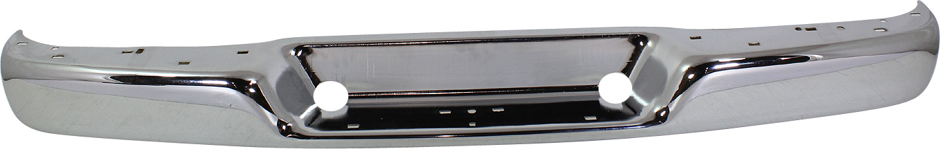 AM EXPRESS SAVANA 96-23 STEP BUMPER FACE BAR ONLY w o Pad w Pad Provision w o Mounting Bracket Chrome w o Object Sensor Holes 96-02 Base LS SLE Models SKU C760717 Partslink GM1102397 OEM 84376069-15733283