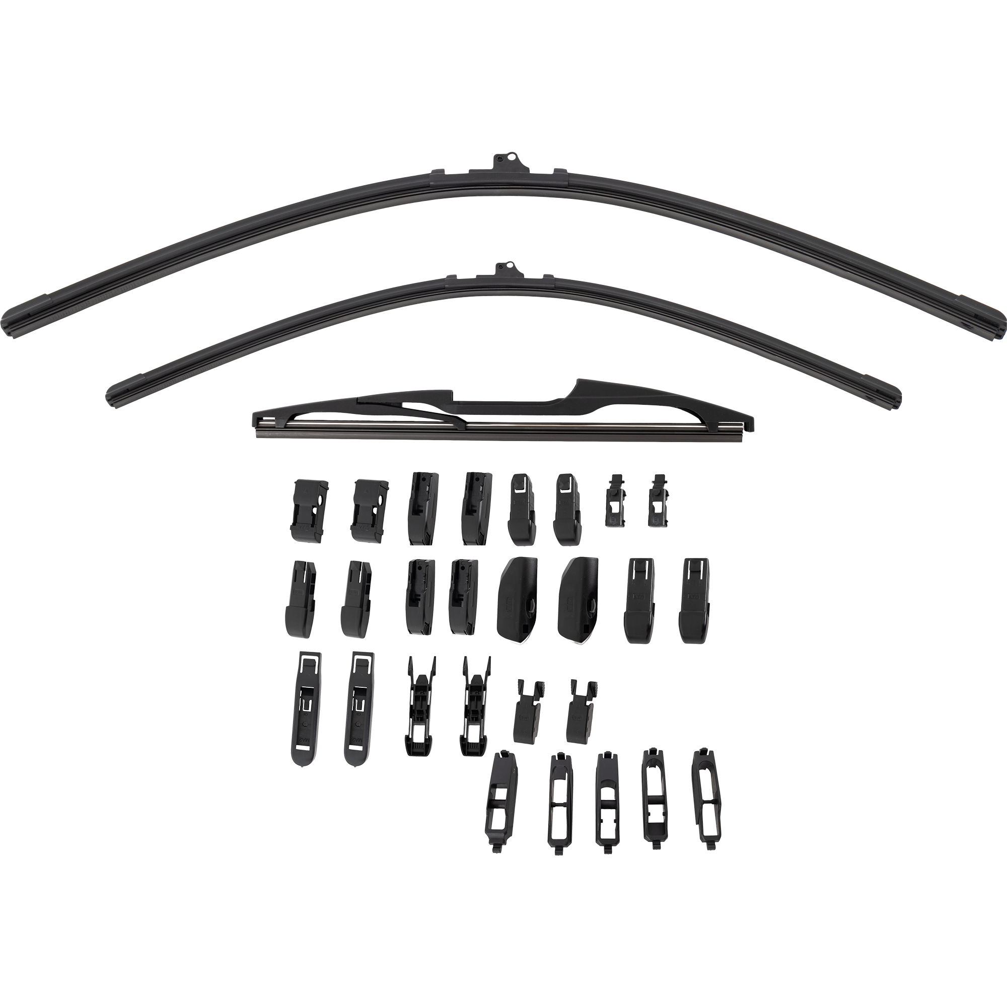 AM HIGHLANDER 01-07 RAV4-01-05 FRONT BEAM AND REAR WIPER BLADE SET 22in. Driver Side 19in. Passenger Side and 12in. Rear Molded Plastic Blade Set of 3 SKU CBS2219RP12-3