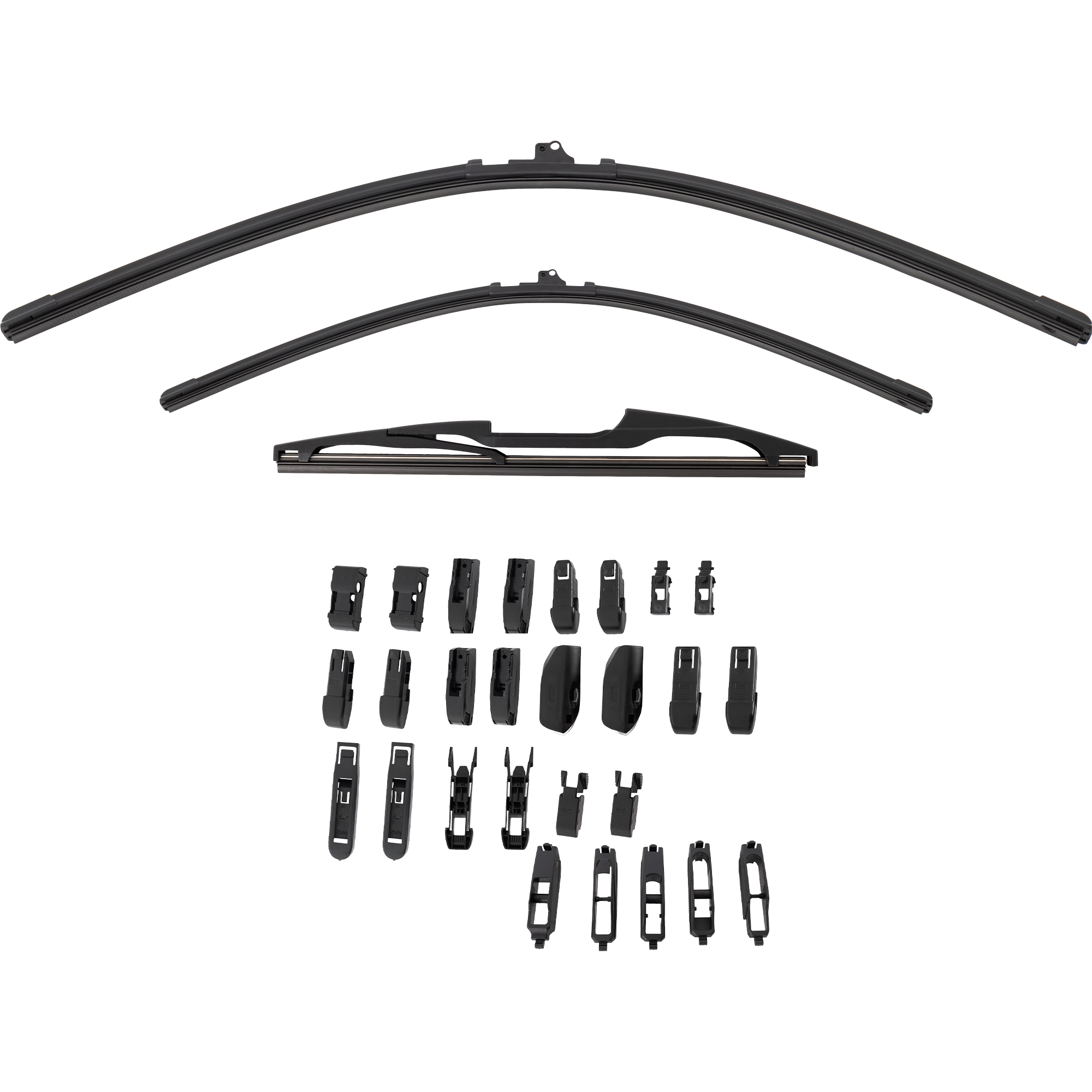 AM RAV4-06-12 FRONT BEAM AND REAR WIPER BLADE SET 24in. Driver Side 17in. Passenger Side and 12in. Rear Molded Plastic Blade Set of 3 SKU CBS2417RP12-3