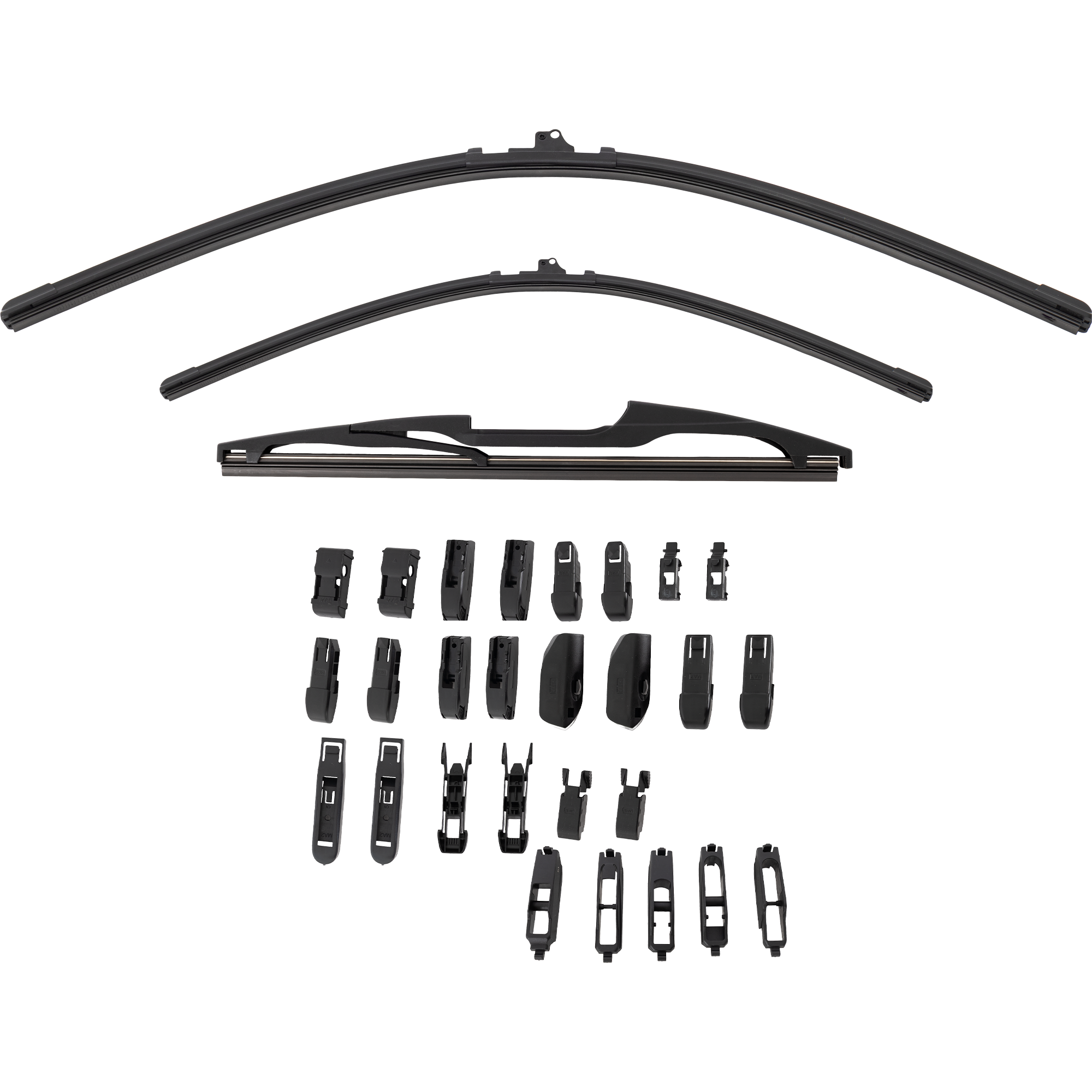 AM EX37-13-13 QX50-14-17 FRONT BEAM AND REAR WIPER BLADE SET 24in. Driver Side 17in. Passenger Side and 14in. Rear Molded Plastic Blade Set of 3 SKU CBS2417RP14-3