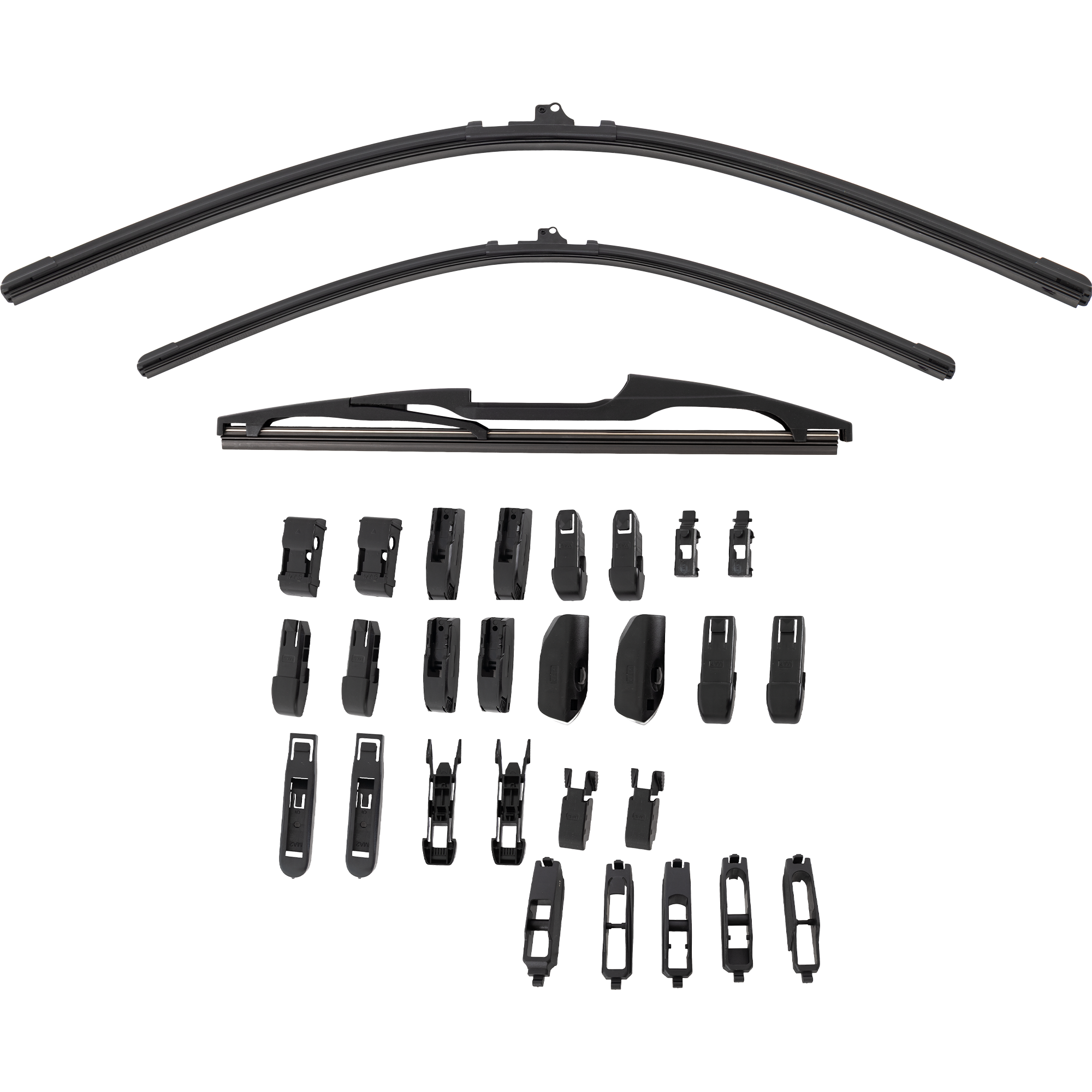 AM CHEROKEE 22-23 SANTA FE 07-12 FRONT BEAM AND REAR WIPER BLADE SET 24in. Driver Side 18in. Passenger Side and 14in. Rear Molded Plastic Blade Set of 3 SKU CBS2418RP14-3