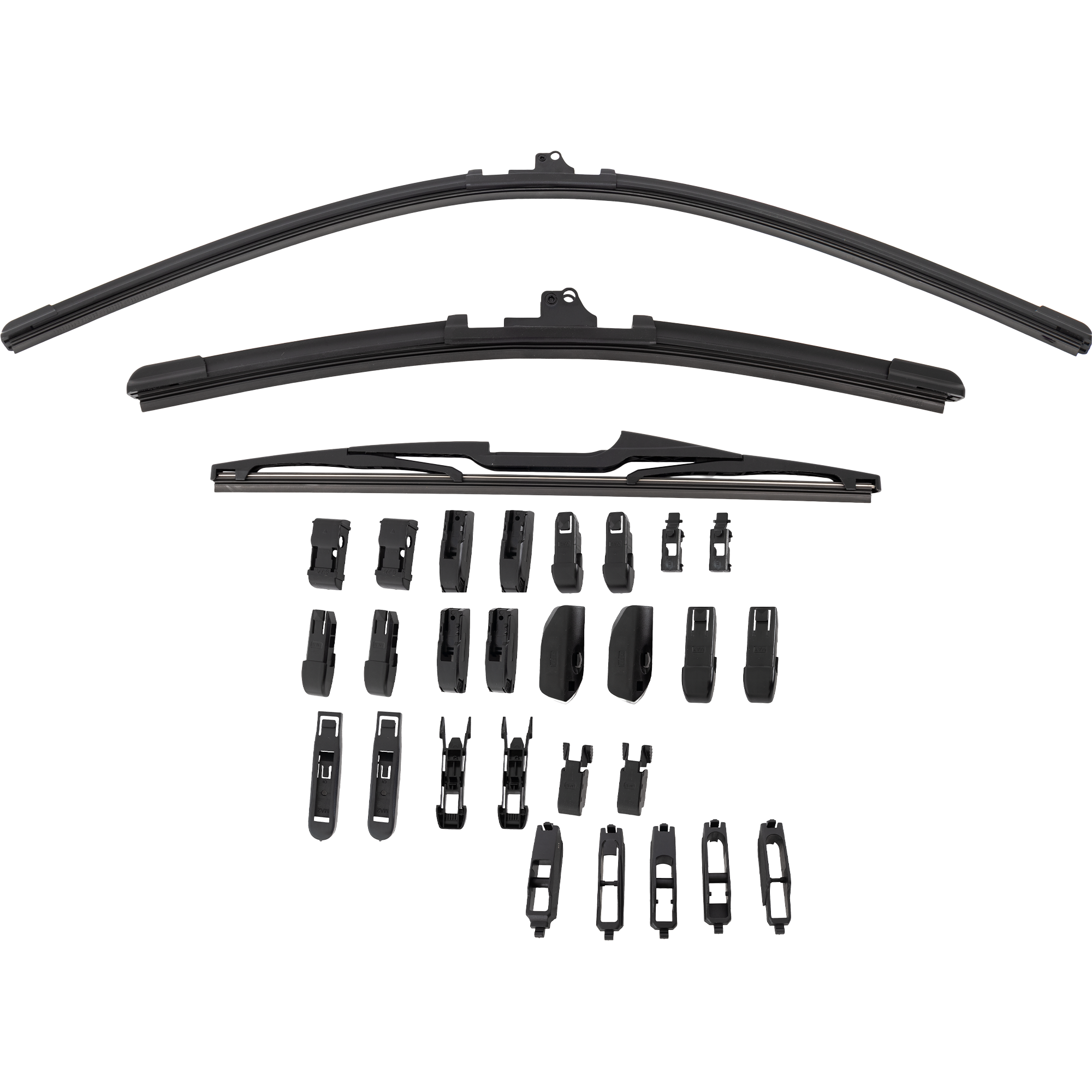 AM GRAND CARAVAN 10-18 TOWN COUNTRY 10-16 FRONT BEAM AND REAR WIPER BLADE SET 26in. Driver Side 20in. Passenger Side and 16in. Rear Conventional Blade Set of 3 SKU CBS2620RCB16-3