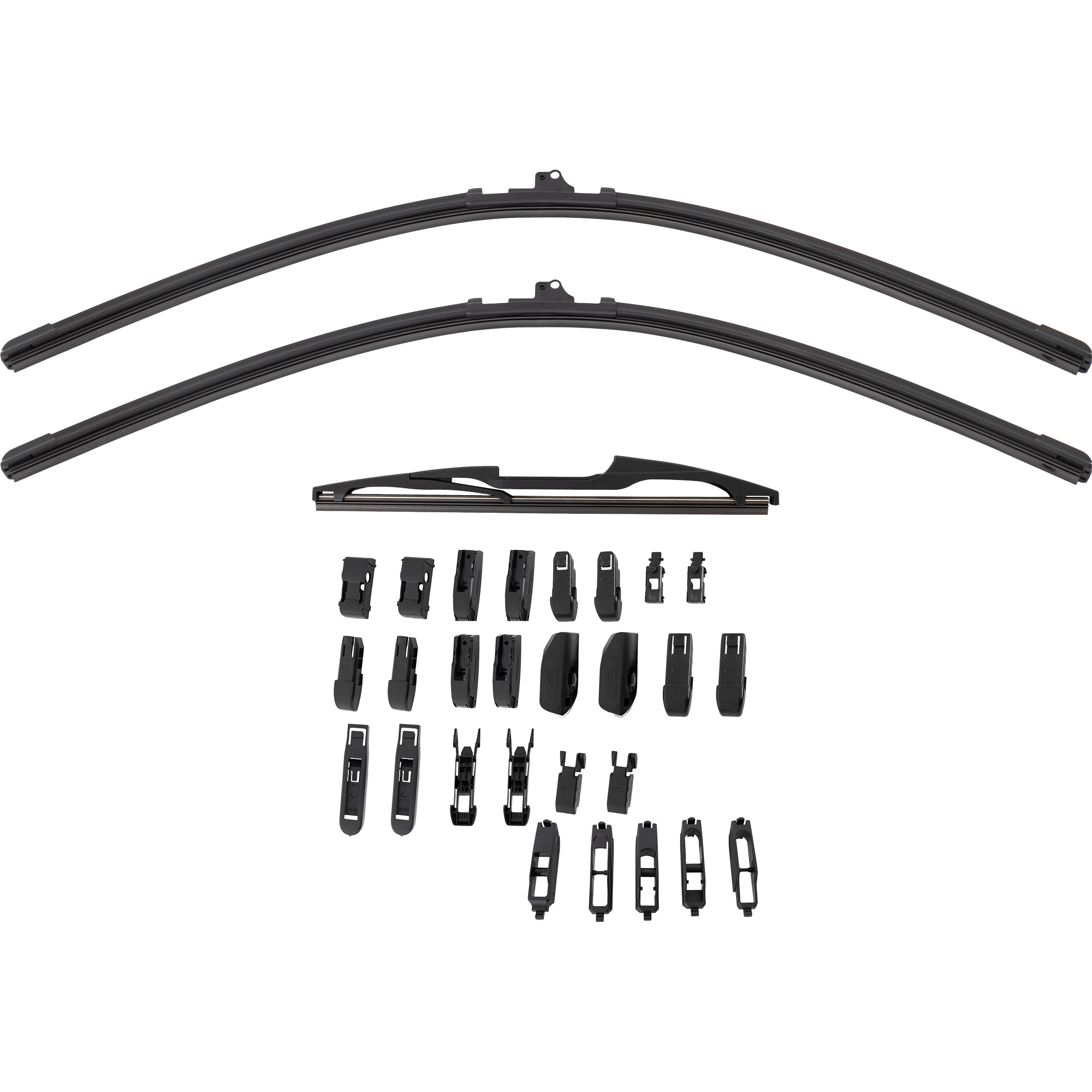 AM FOCUS 12-18 FRONT BEAM AND REAR WIPER BLADE SET 28in. Driver Side 28in. Passenger Side and 12in. Rear Molded Plastic Blade Set of 3 SKU CBS2828RP12-3