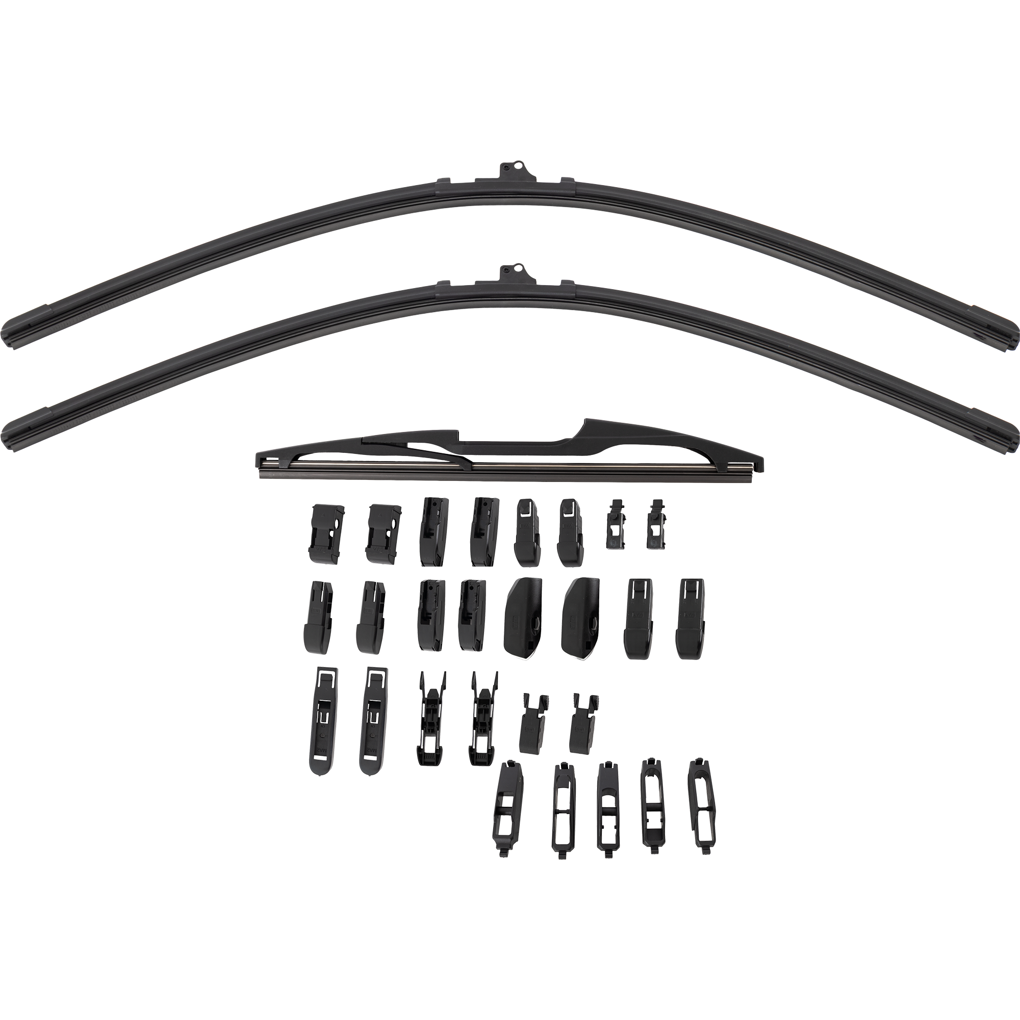 AM TRANSIT CONNECT 14-23 FRONT BEAM AND REAR WIPER BLADE SET 28in. Driver Side 28in. Passenger Side and 14in. Rear Molded Plastic Blade Set of 3 SKU CBS2828RP14-3