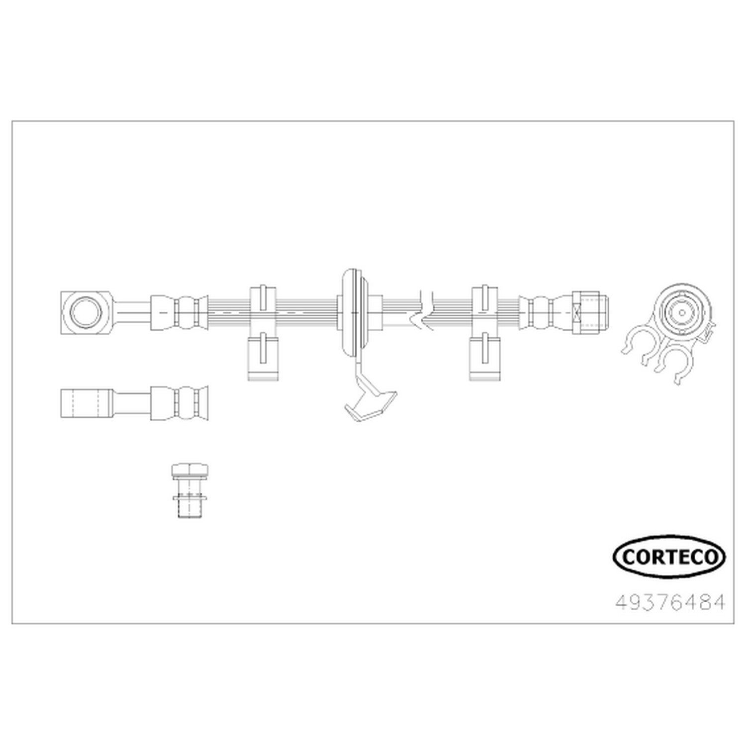 AM Brake Line SKU CFW49376484 OEM 1634200948-1634201248-16342014