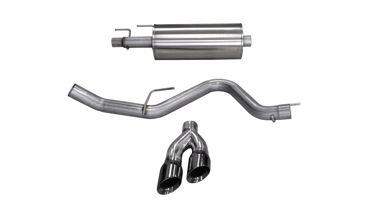 AM CORSA SPORT CAT BACK EXHAUST SYSTEM EXHAUST SYSTEM KIT BLACK CHROME Sport Cat Back Exhaust System Single Side Exit 3 in. Dia. Incl. Muffler Pipes Clamps 4 in. Black Pro Series Polished Tips 50 SKU COR14836BLK