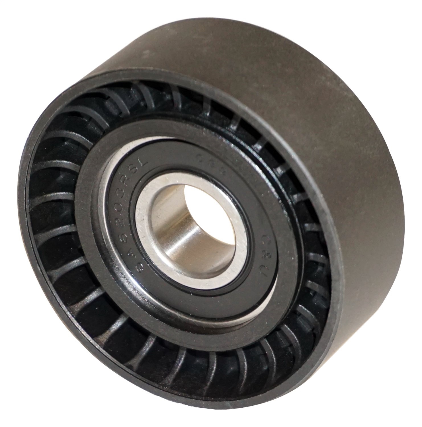 AM Black Unpainted Steel Plastic Use Existing Hardware Smooth Idler Pulley Sold Individually 1 year or 12-000 mile Crown limited warranty SKU CR4627039AA
