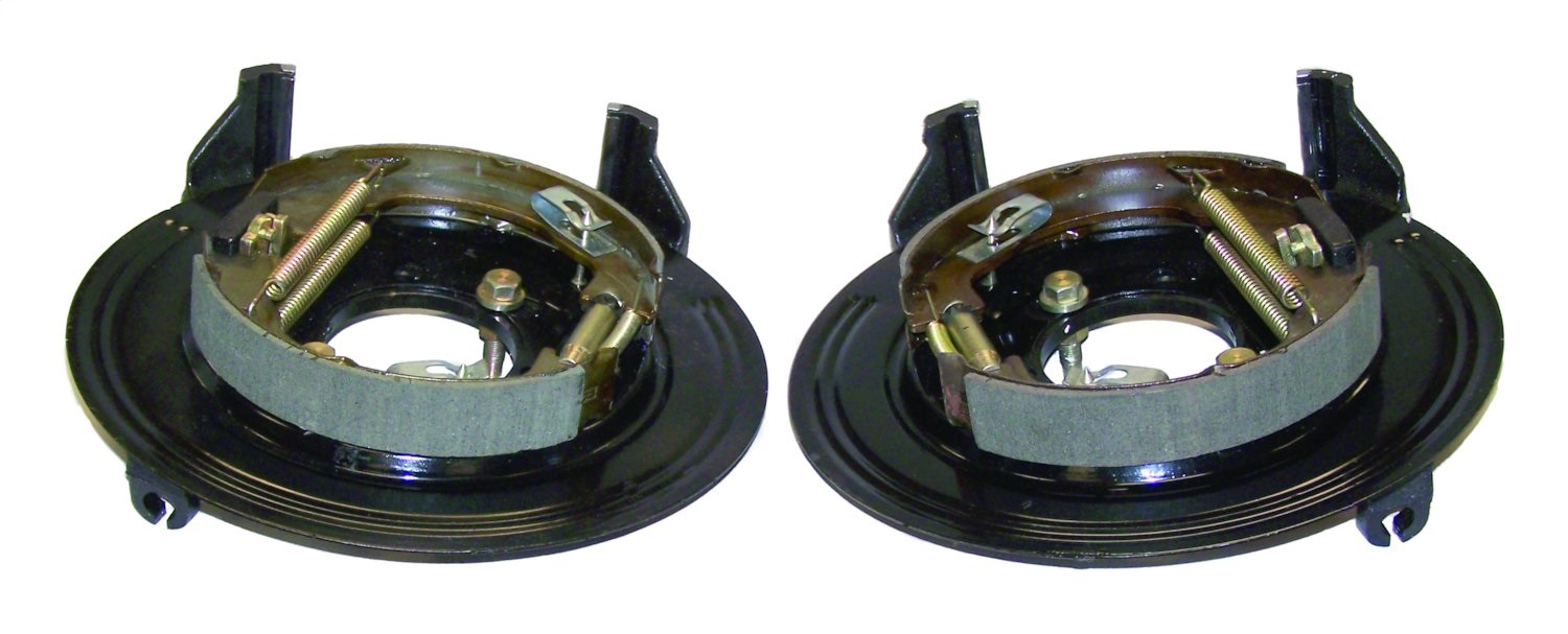 AM Black MetalSemi Metallic Rear Left Right Use Existing Hardware w Dana 35 Rear Axle w Disc Brakes Includes Backing Plates Caliper Brackets Parking Brake Shoes Springs and Hardware Modifications SKU CR476212829K