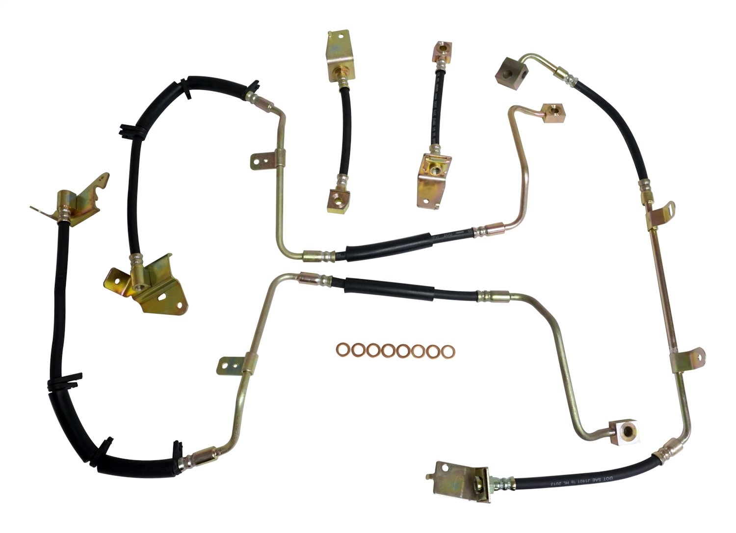 AM Black Silver Copper Steel Rubber Copper Front Rear Left Right Use Existing Hardware Includes Left and Right Front and Rear Hoses Rear Hose to Axle and 8 Brake Hose Washers Kit 1 year or 12-000 m SKU CRBHK8