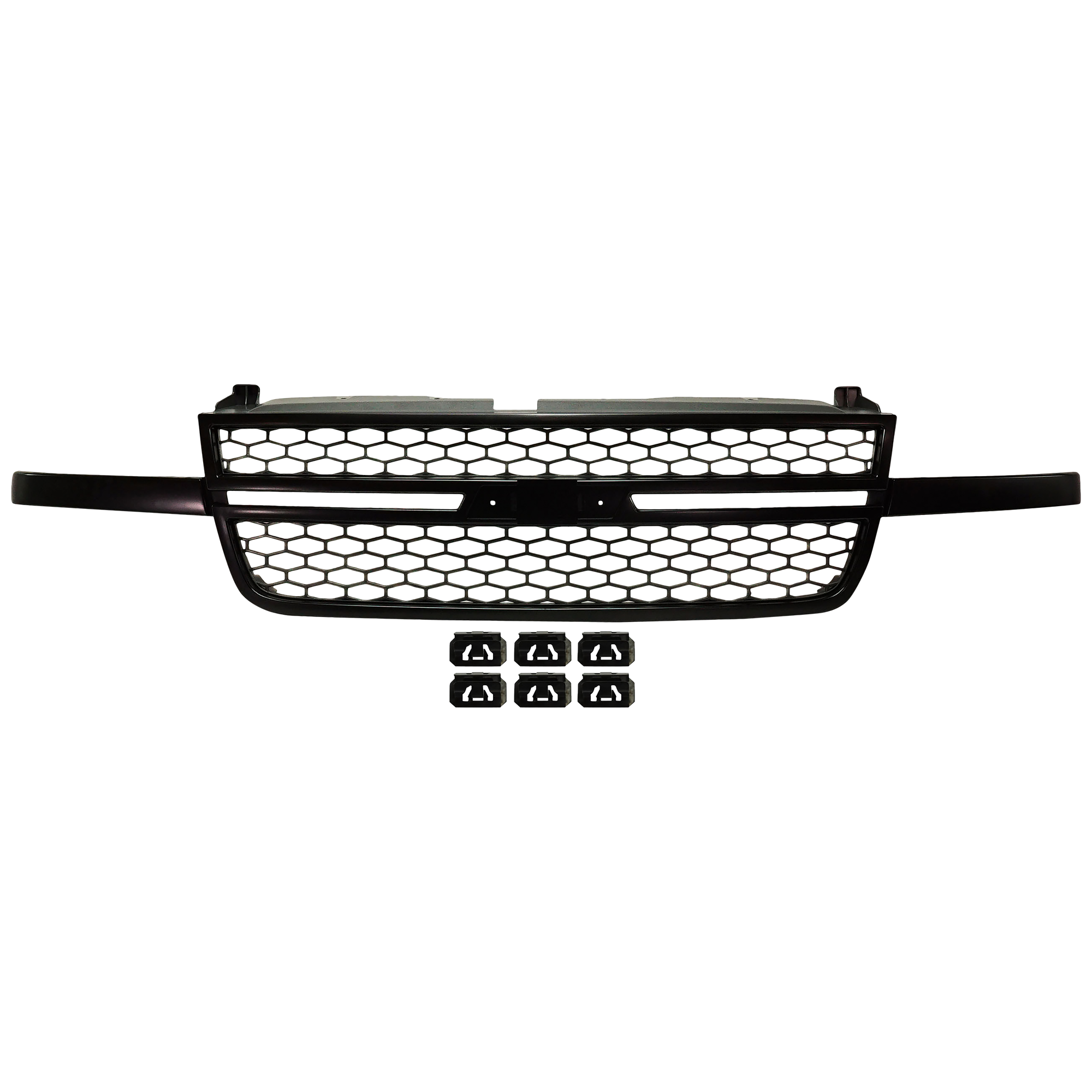 AM SILVERADO 1500-03-06 GRILLE Textured Black Honeycomb Design w o Center Bar Includes 2007 Classic SKU CS070102 Partslink GM1200586 OEM 15276048