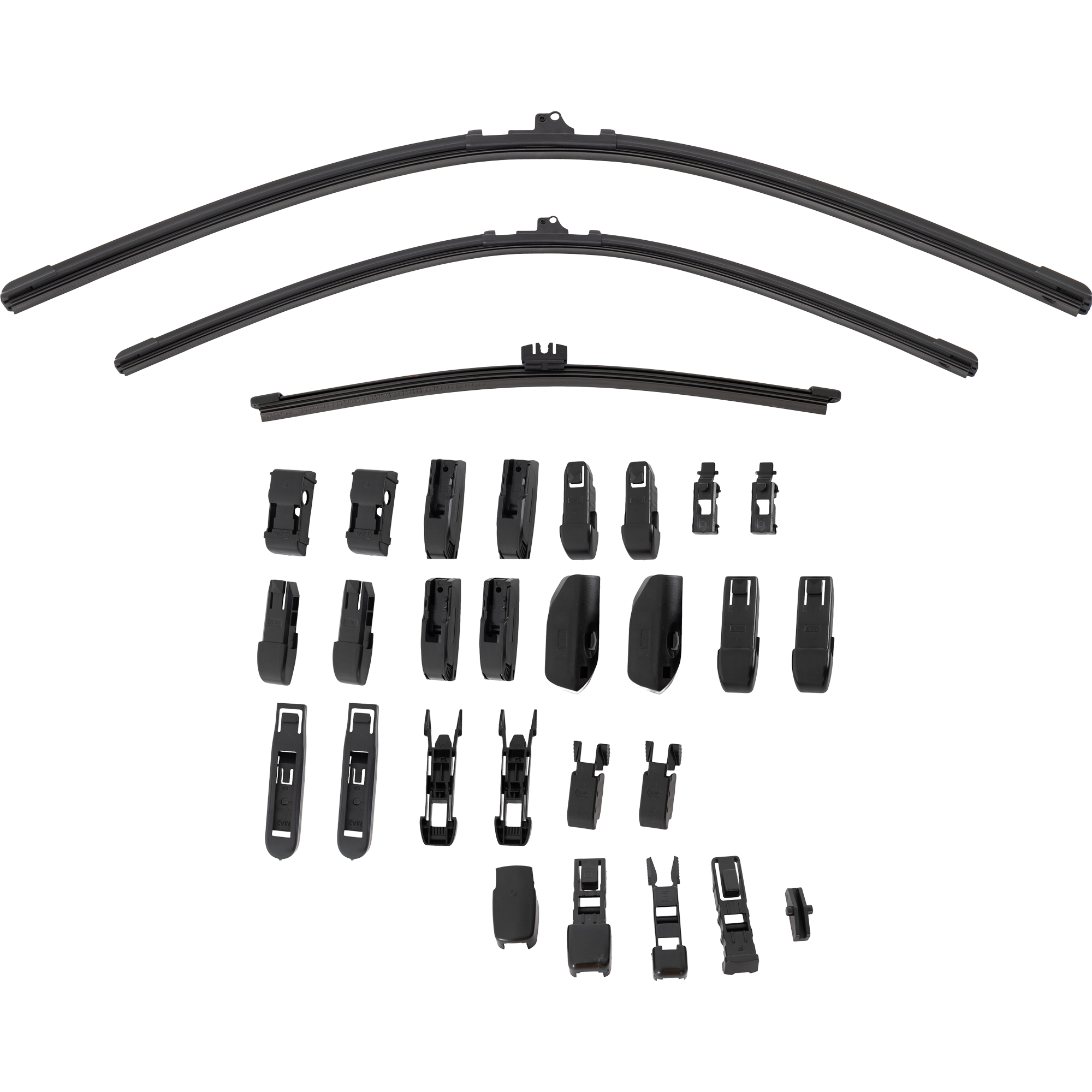 AM GTI RABBIT 06-09 JETTA 09-14 FRONT BEAM AND REAR WIPER BLADE SET 24in. Driver Side 19in. Passenger Side and 13in. Rear Beam Blade Set of 3 SKU CSB2419RB13-3
