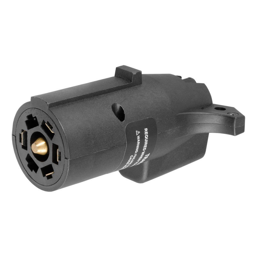 AM 7 WAY RV TO 4 WAY 5 WAY FLAT ADAPTER FOR LED TRAILER LIGHT PLASTIC PACKAGED SKU CUR57004