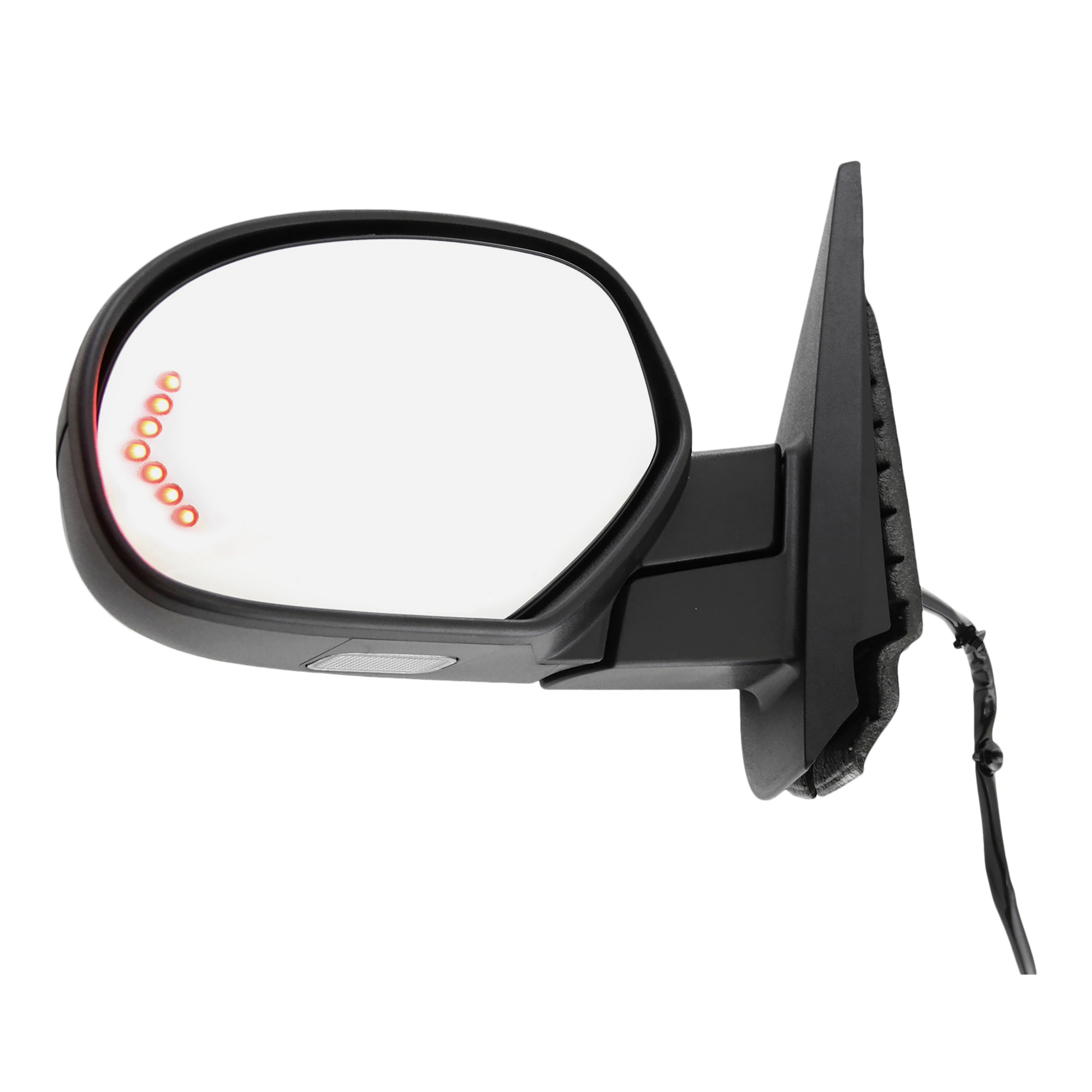 AM SUBURBAN 07-14 MIRROR LH Power Heated Power Folding Paintable Textured 2 Caps w Puddle and Signal Lights No Memory SKU CV122EL S OEM 25831236 PFM 25779848-21996882