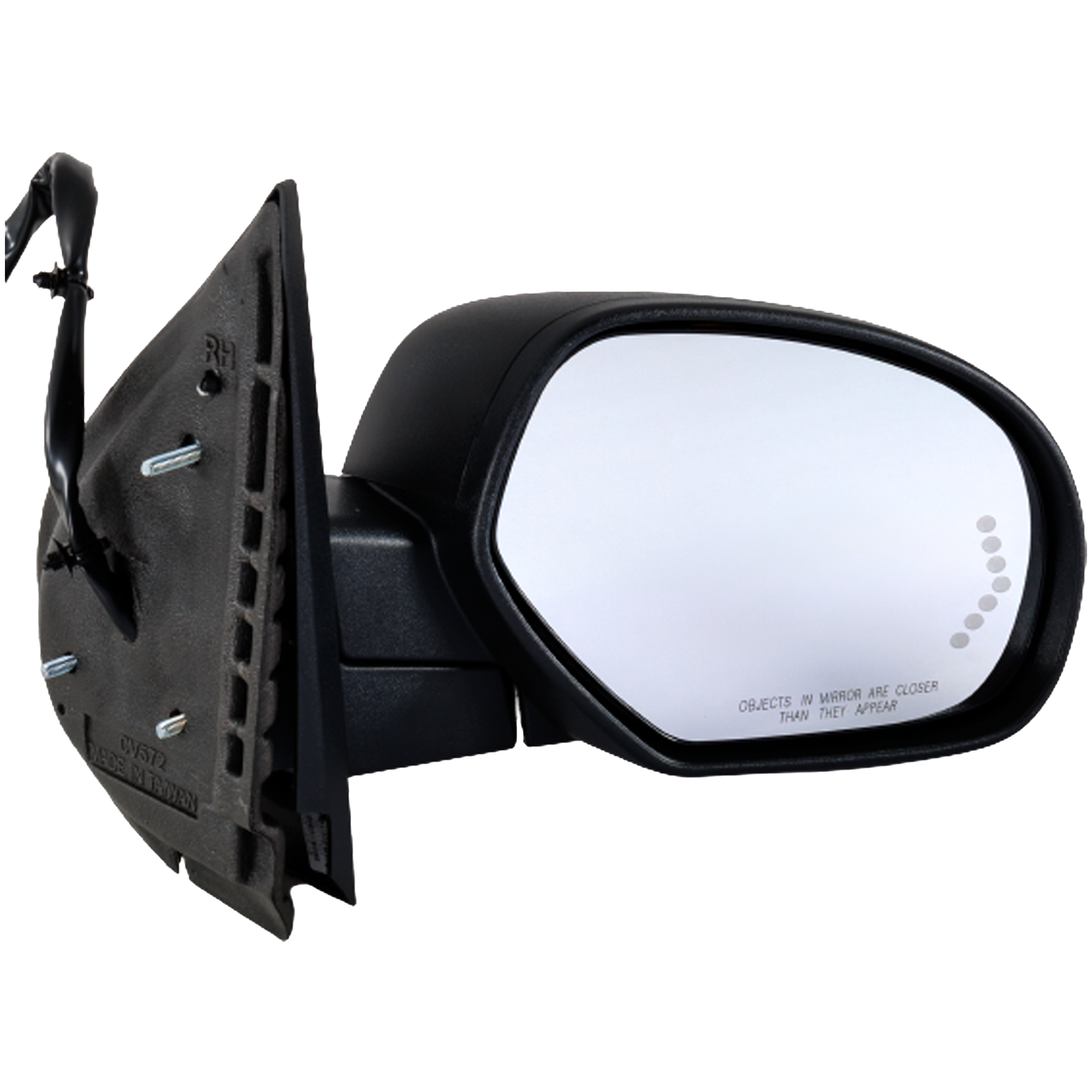 AM SILVERADO 07-13 SUBURBAN 07-14 MIRROR RH Non Towing Power Power Folding Heated Paintable Textured 2 Caps w Memory Puddle Light and Signal Light SKU CV123ER S Partslink GM1321377 OEM 25779849
