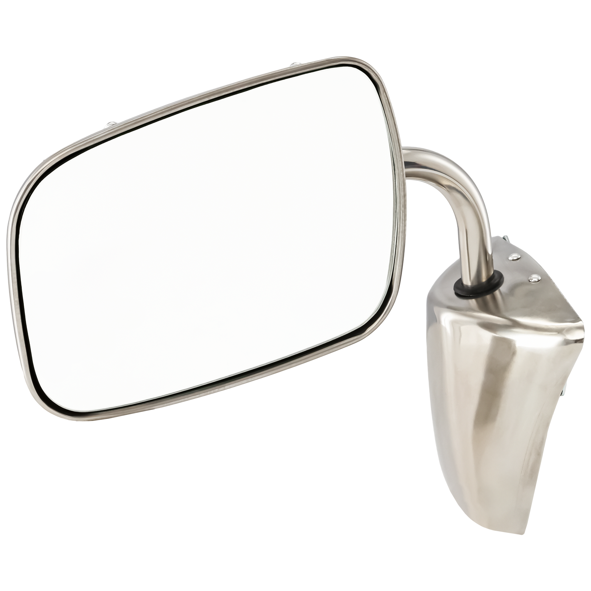AM C K FULL SIZE P U 73-87 SUBURBAN 73-91 MIRROR RH=LH Non Towing Manual Adjust Stainless Steel Polished Below Eyeline SKU CV17R L Partslink GM1320103 OEM 996220