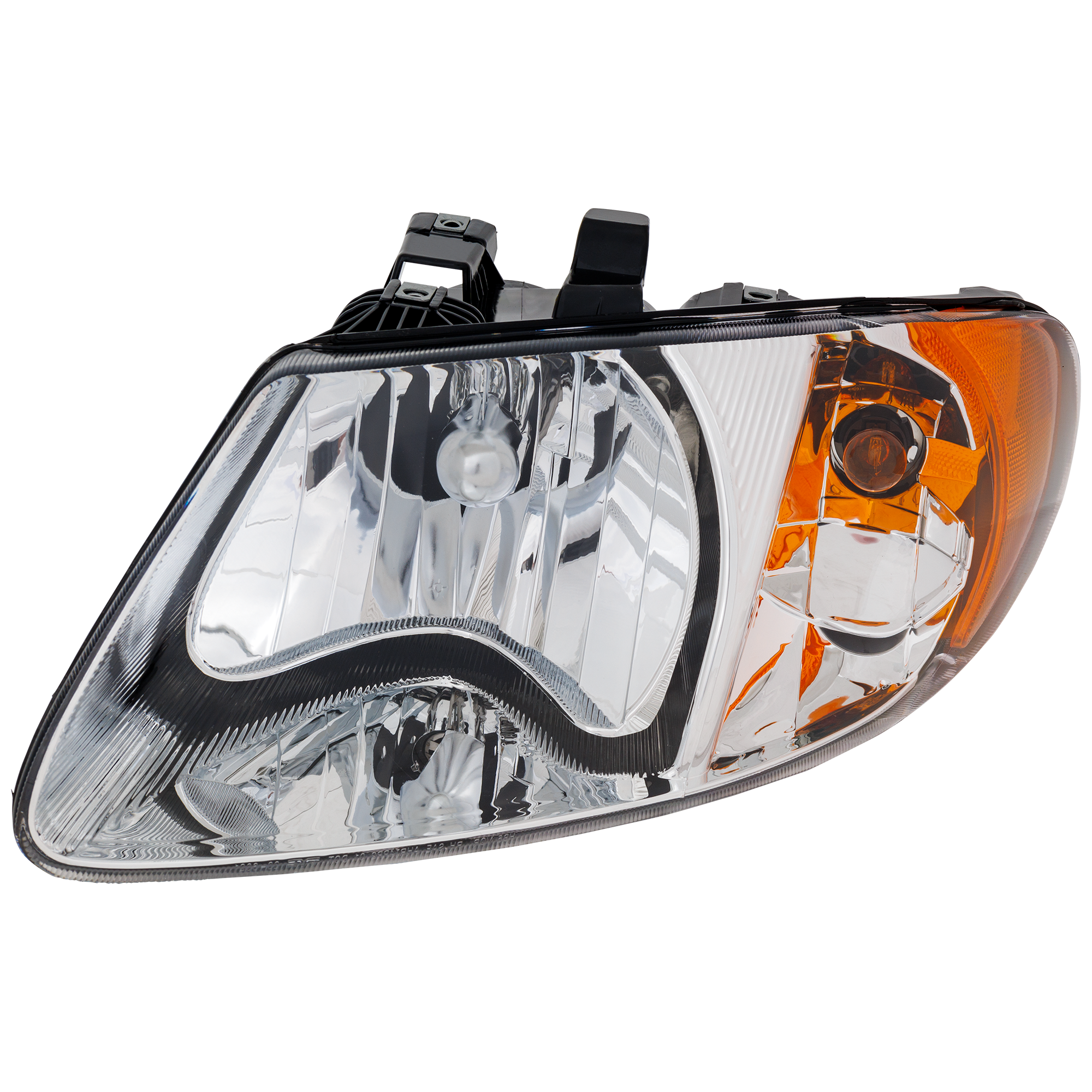 AM CARAVAN 01-07 HEAD LAMP LH Assembly Halogen 113 in. WB w Turn Signal Light Bulb CAPA SKU D100102Q