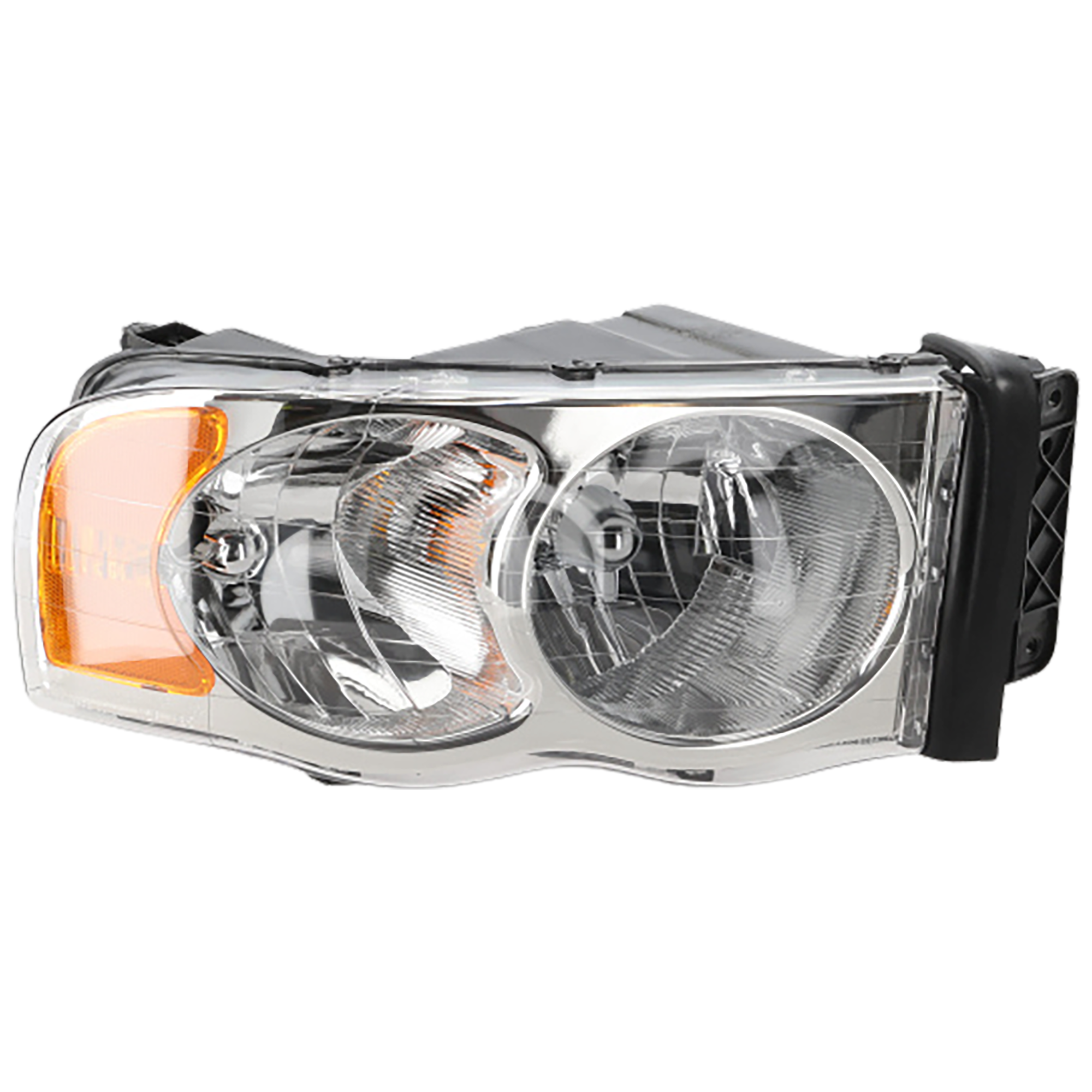AM DODGE FULL SIZE P U 02-05 HEAD LAMP RH Assembly Halogen w o Bulb and Wiring Harness for Side Marker Lamp New Body Style SKU D100105 Partslink CH2503135 CH2503161 OEM 55077120AF 55077120AG