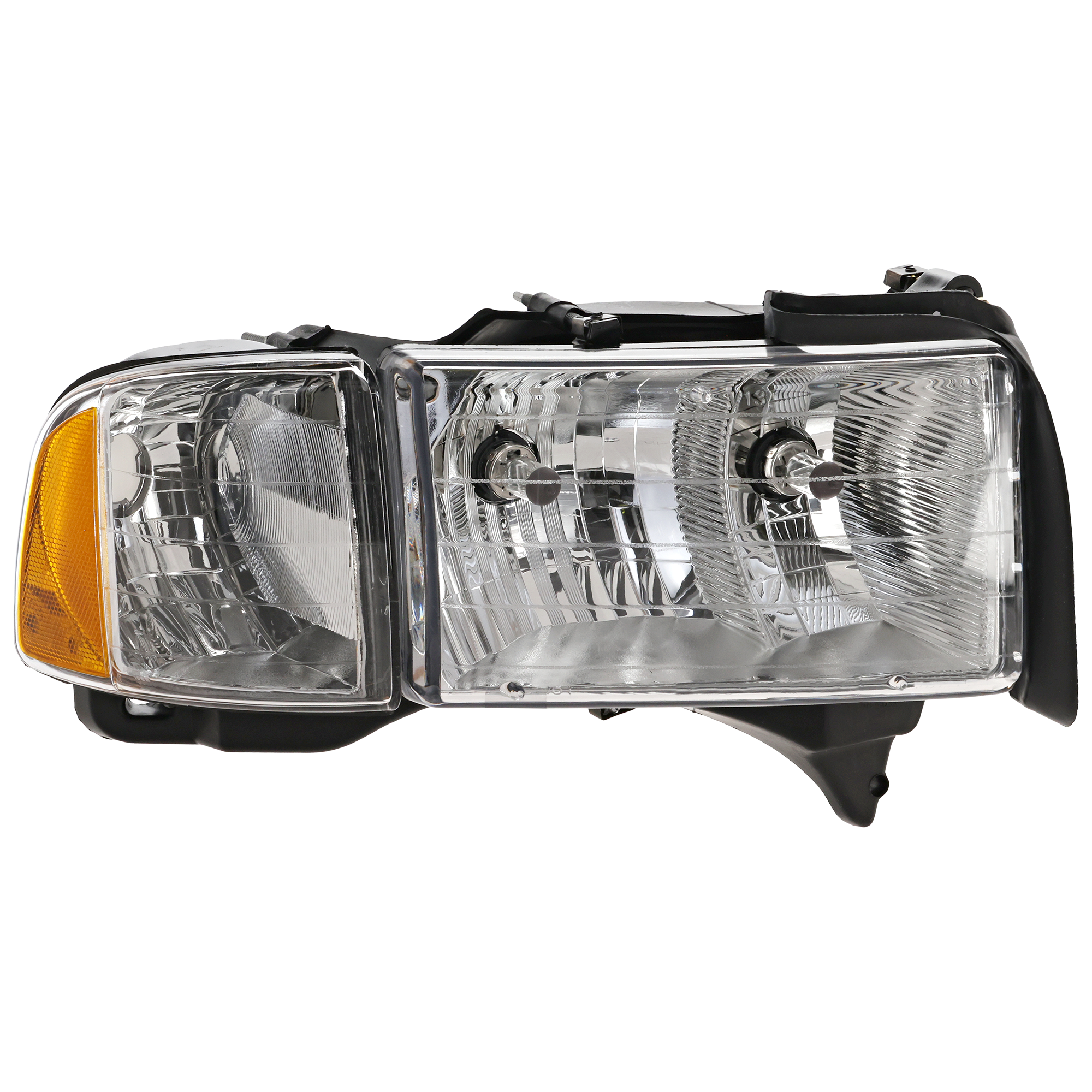 AM DODGE FULL SIZE PIKCUP 99-02 HEAD LAMP RH Lens and Housing Halogen w Corner Light w Sport Package SKU D100125 OEM 55077024AC 55077024AG