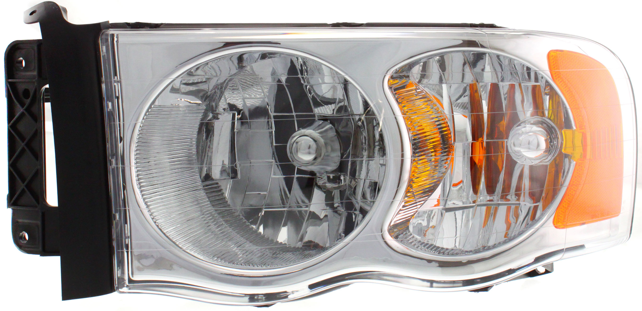 AM DODGE FULL SIZE P U 02-05 HEAD LAMP LH Assembly Halogen w Bulb and Wiring Harness for Side Marker Lamp New Body Style SKU D100130 OEM 55077121AF PFM 55077121AG PFM