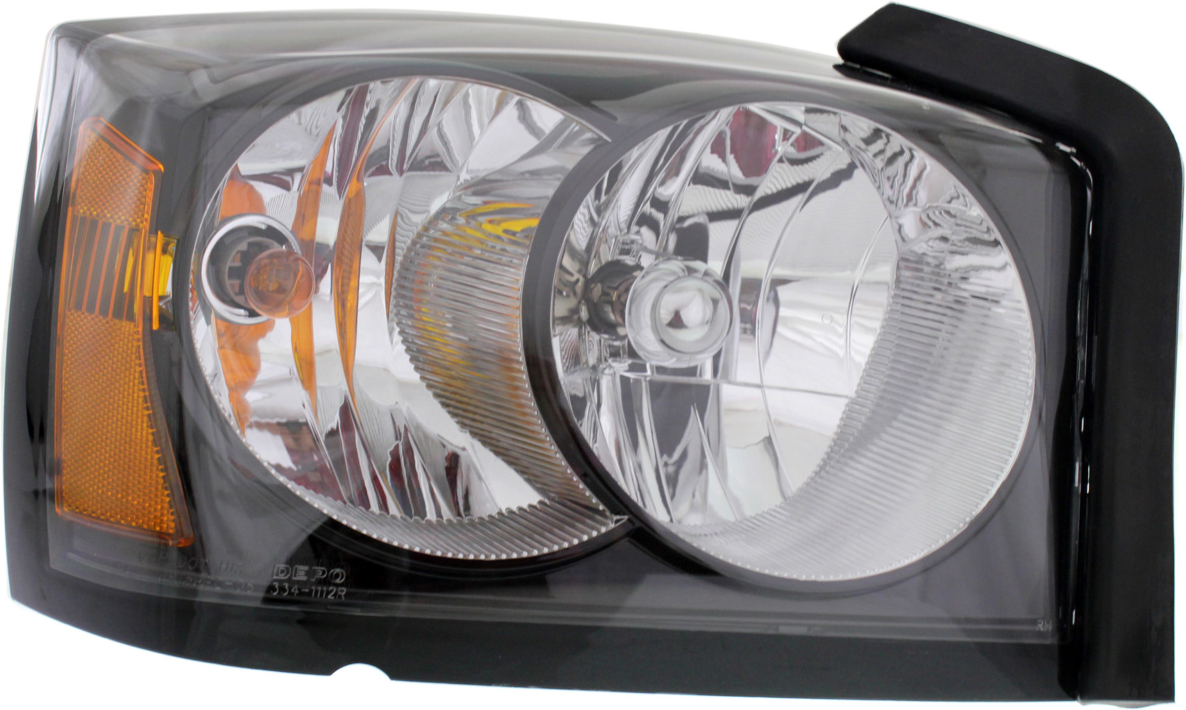 AM DAKOTA 06-07 HEAD LAMP RH Assembly Halogen Black Interior w o Corner Light Bulb Shield SKU D100139 Partslink CH2519116 OEM 55078106AB