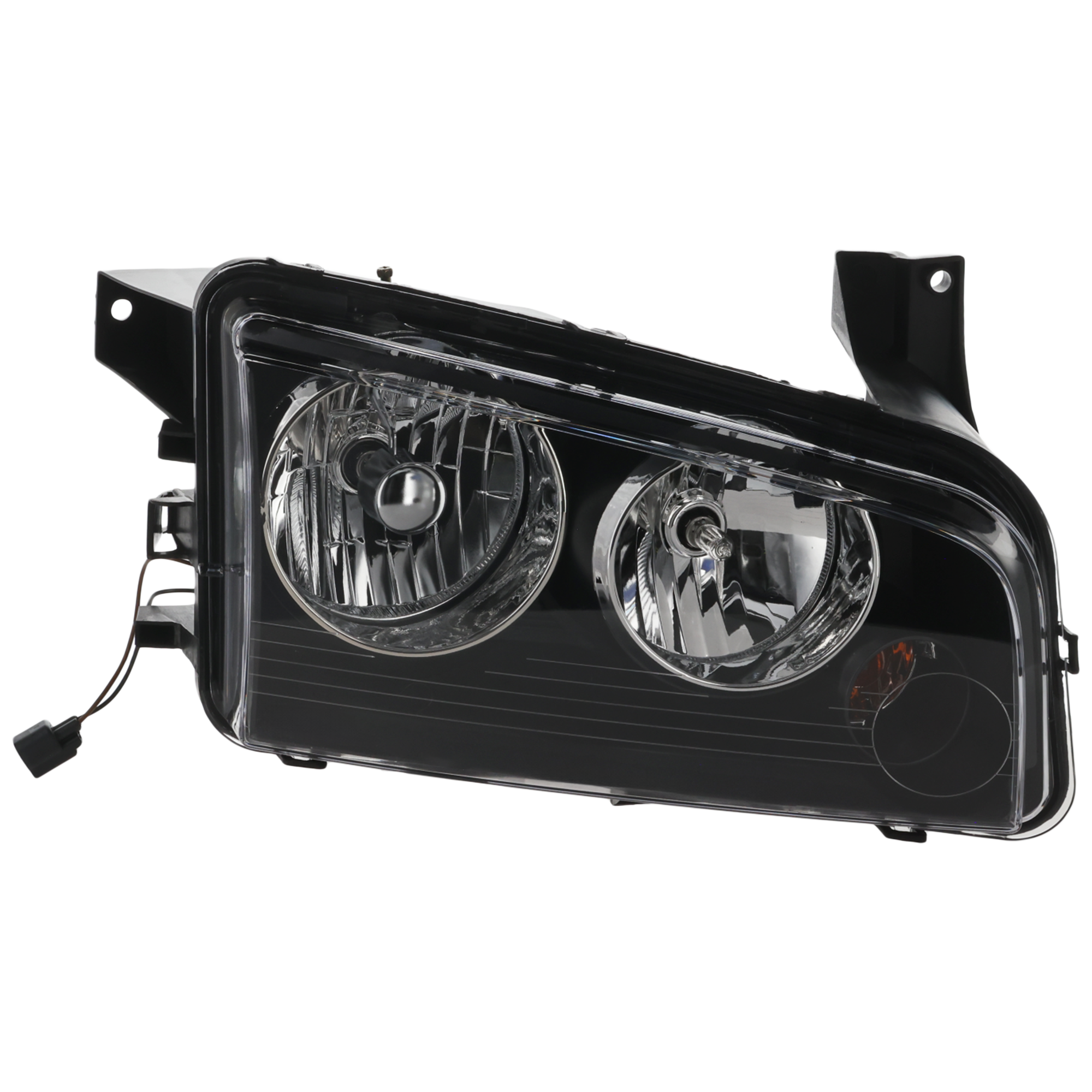 AM CHARGER 07-10 HEAD LAMP RH Assembly Halogen Black Interior From 11-8-06 SKU D100143 Partslink CH2503206 OEM 4806164AK 4806164AJ