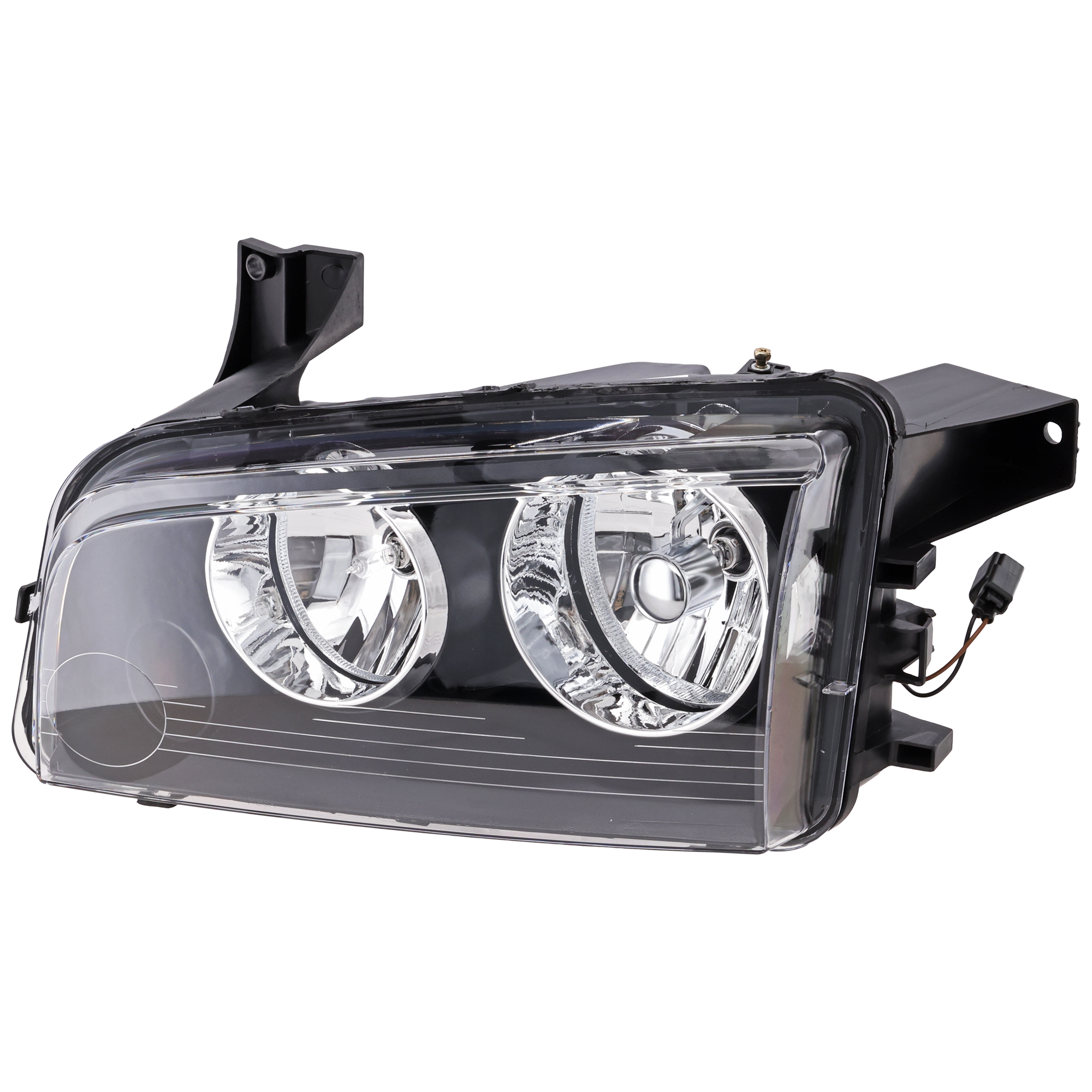 AM CHARGER 07-10 HEAD LAMP LH Assembly Halogen Black Interior From 11-8-06 SKU D100144 Partslink CH2502206 OEM 4806165AK 4806165AJ