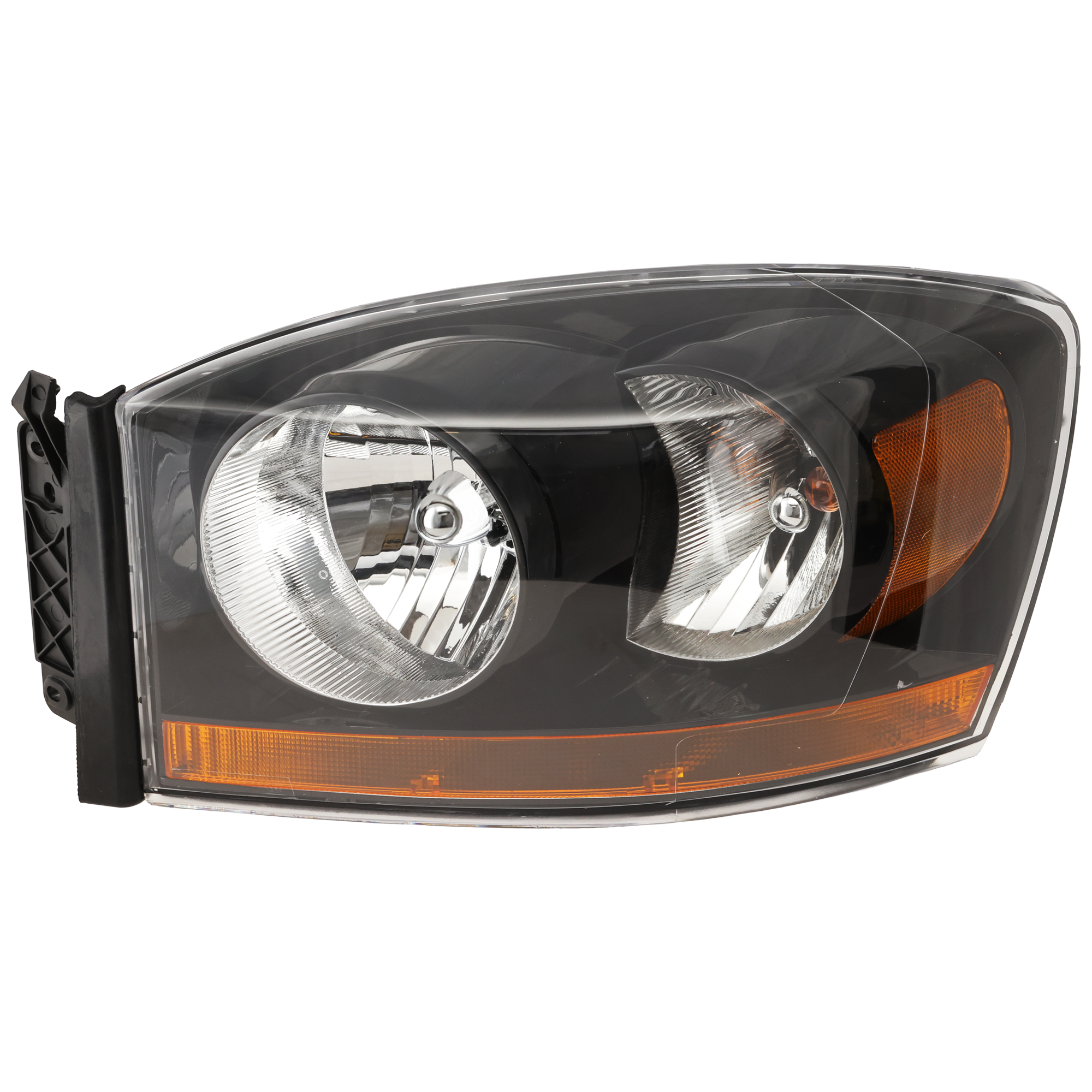 AM DODGE FULL SIZE PICKUP 06-09 HEAD LAMP LH Assembly Halogen Black Interior SKU D100152 Partslink CH2518115 OEM 55372815AB PFM