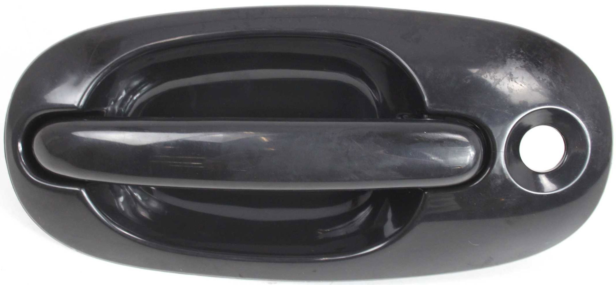 AM TOWN AND COUNTRY 96-00 FRONT EXTERIOR DOOR HANDLE LH Smooth Black w Keyhole Plastic SKU D462106 Partslink CH1310109 OEM QK03SBK