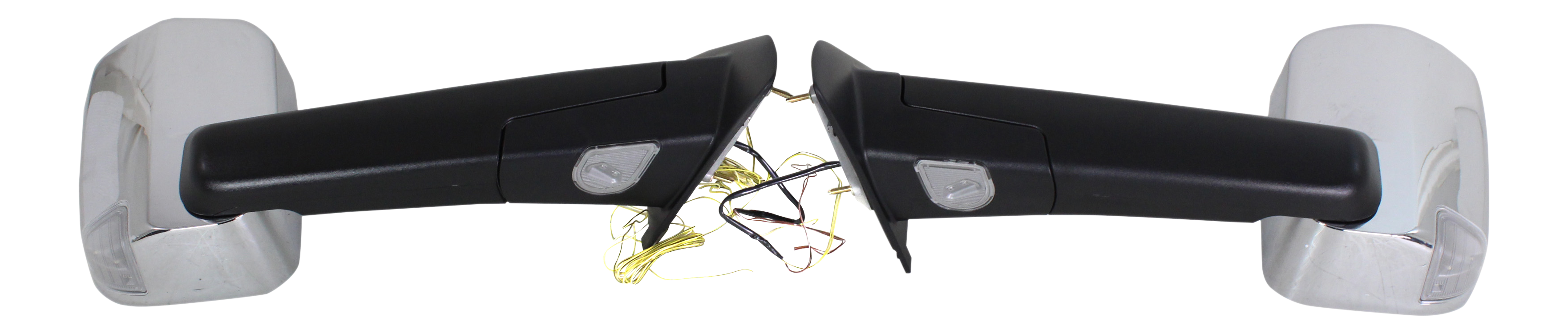 AM RAM 1500 P U 1500-02-08 RAM 2500-3500 P U 03-09 TOWING MIRROR RH AND LH Manual Adjust Manual Folding Non Heated Chrome w Puddle and Signal Lights Dual Glass SKU DG104CRL S OEM 55077492AN PFM 55077493AN PFM