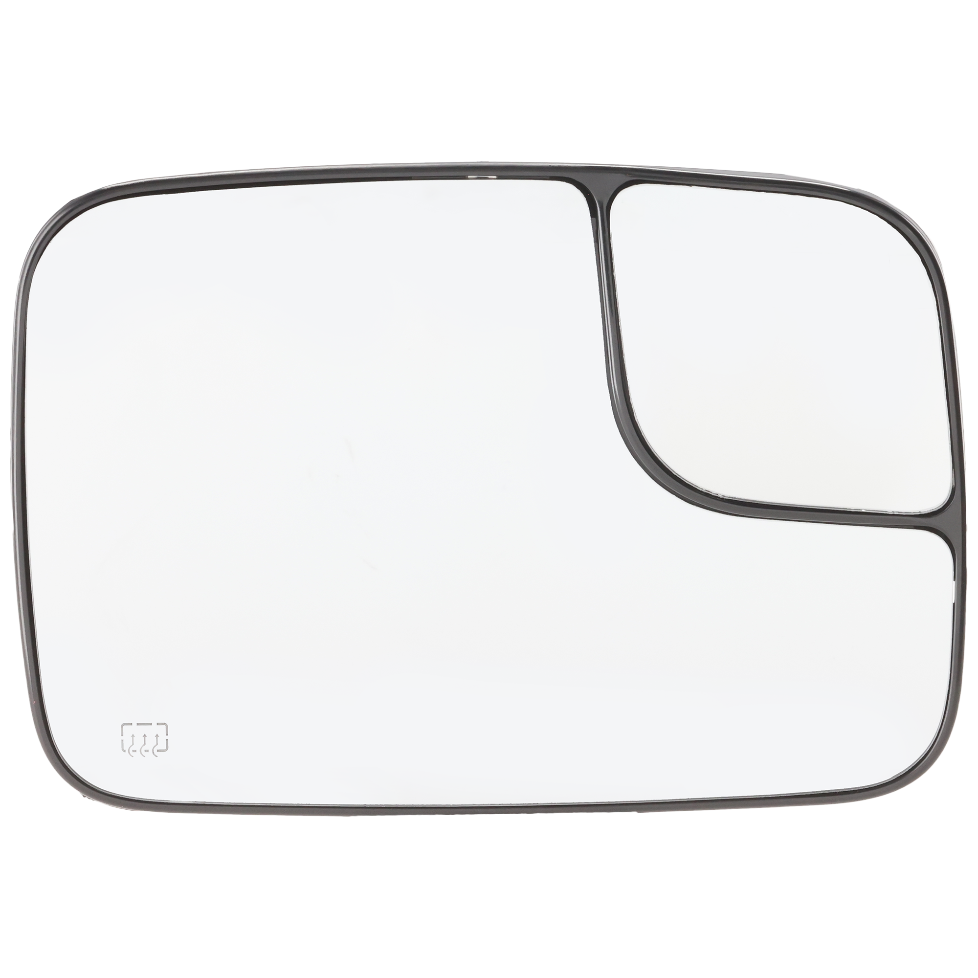 AM DODGE FULL SIZE P U 1500-02-04-2500-3500-03-04 MIRROR GLASS RH Heated Towing All Cab Types w Towing Pkg w Backing Plate SKU DG129GR Partslink CH1325120 OEM 5086218AA