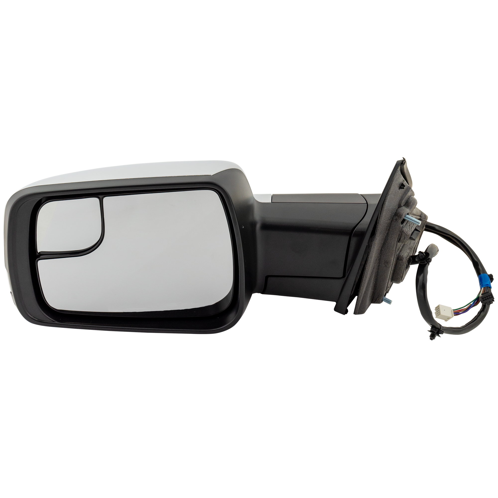 AM RAM 1500 P U 19-22 MIRROR LH Power Power Folding Heated Chrome w Blind Spot Corner Glass Memory Puddle Light Signal Light and Temp Sensor w o Surround View Camera Non Towing SKU DG162CL S Partslink CH1320474 OEM 68462775AB